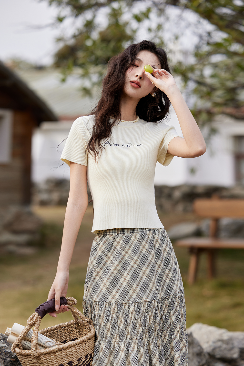 여성용 니트 티셔츠