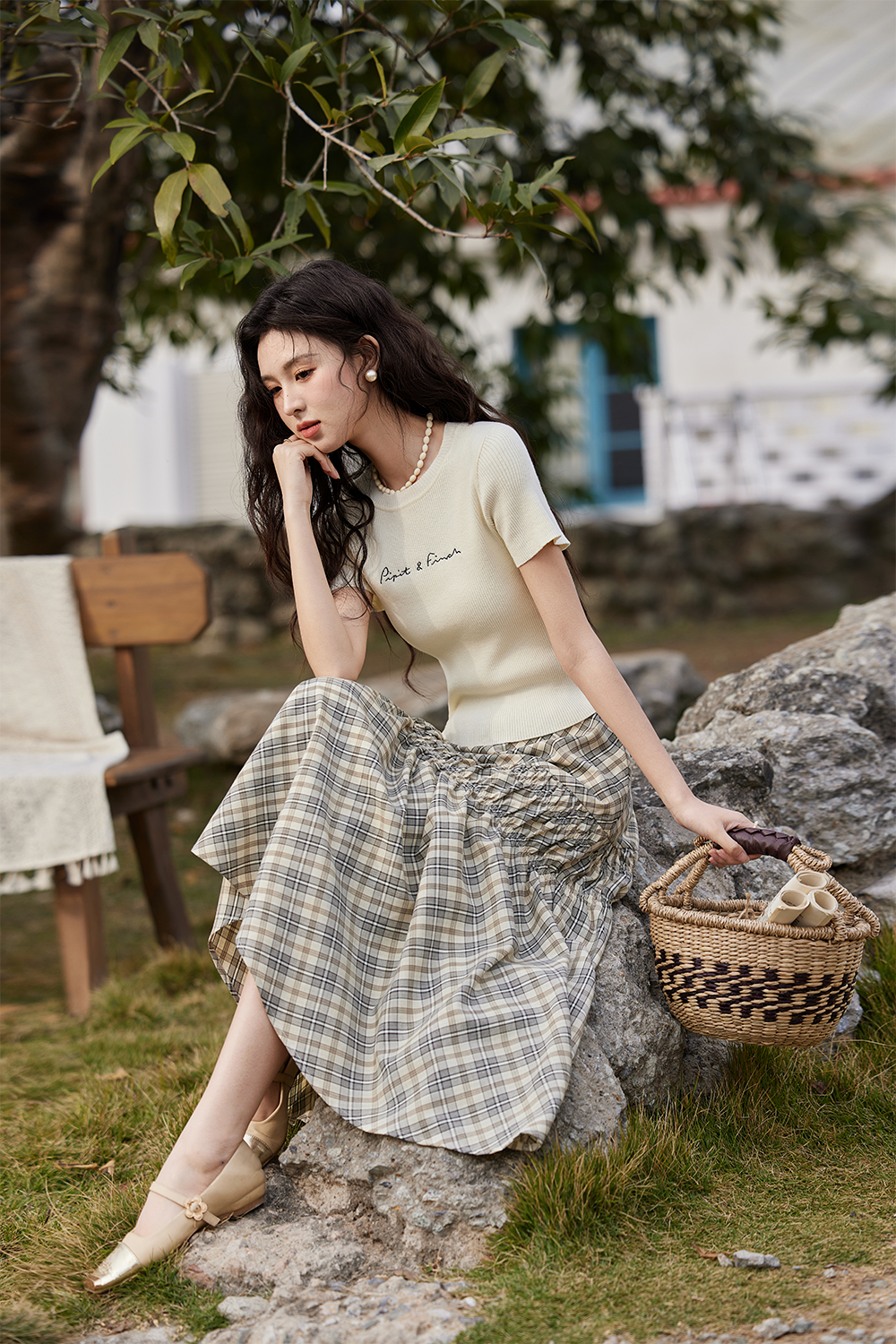 여성용 니트 티셔츠