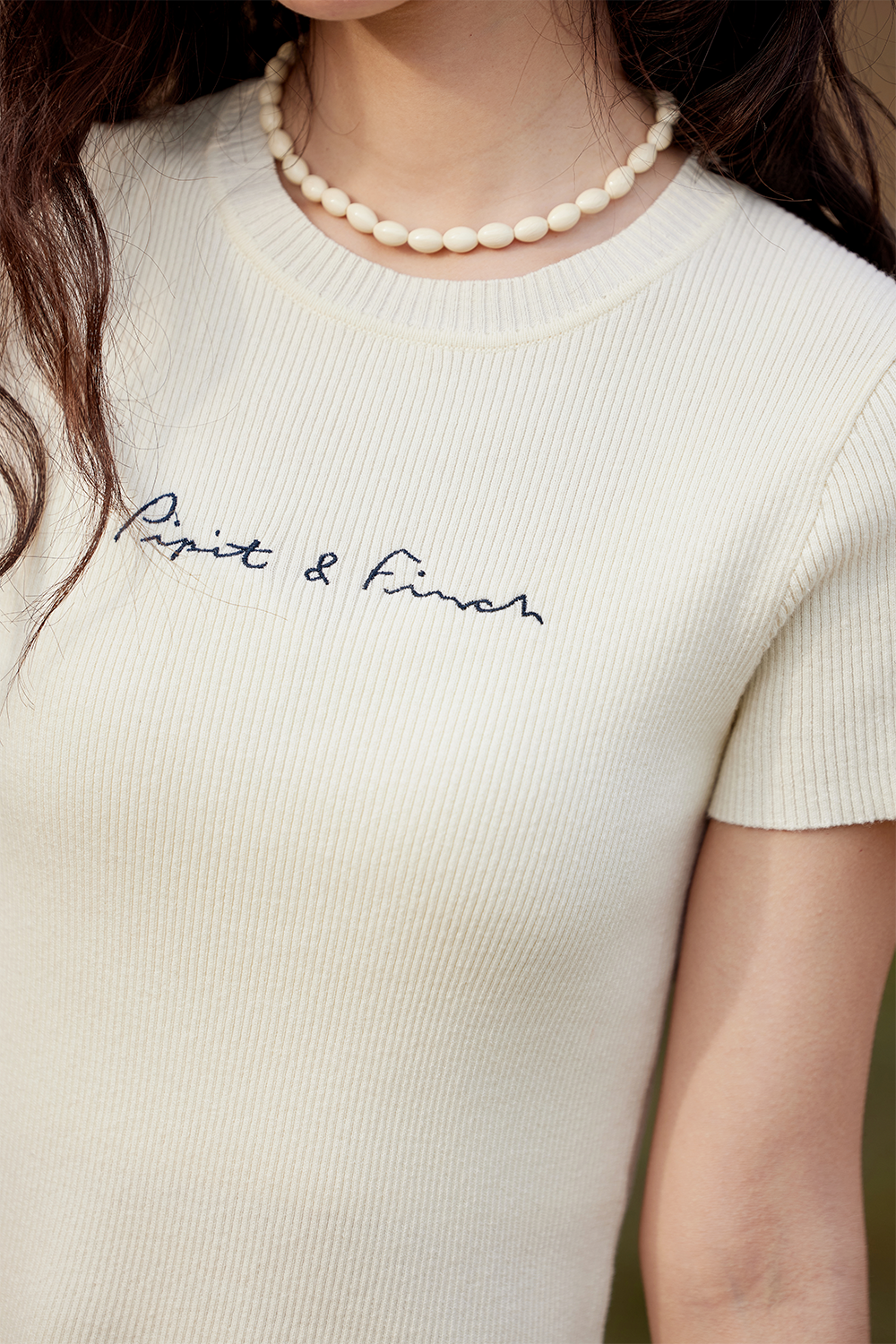 여성용 니트 티셔츠