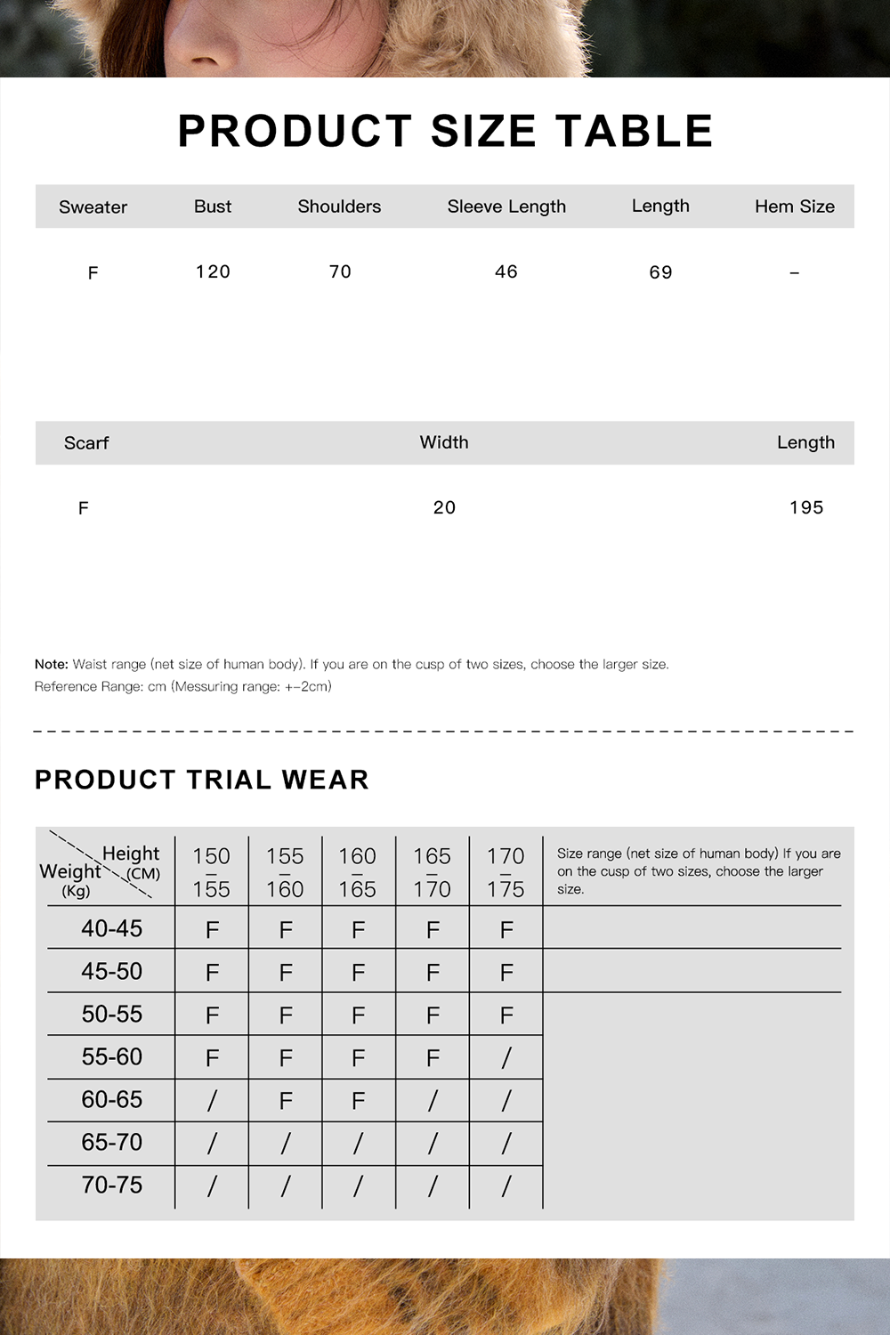 เสื้อถัก+ผ้าพันคอสำหรับผู้หญิง