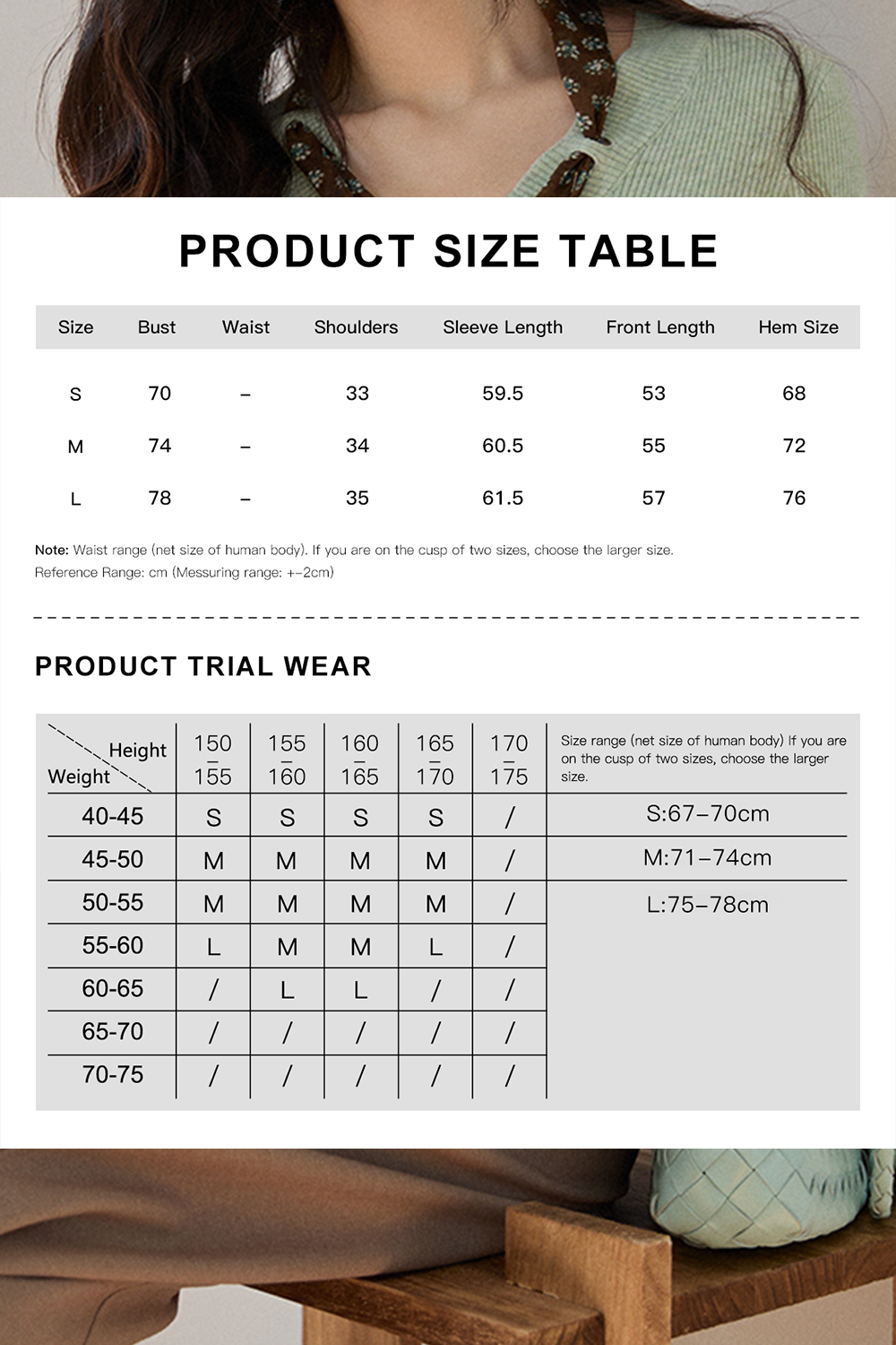 Knit Shirt+Silk Scarf for Women