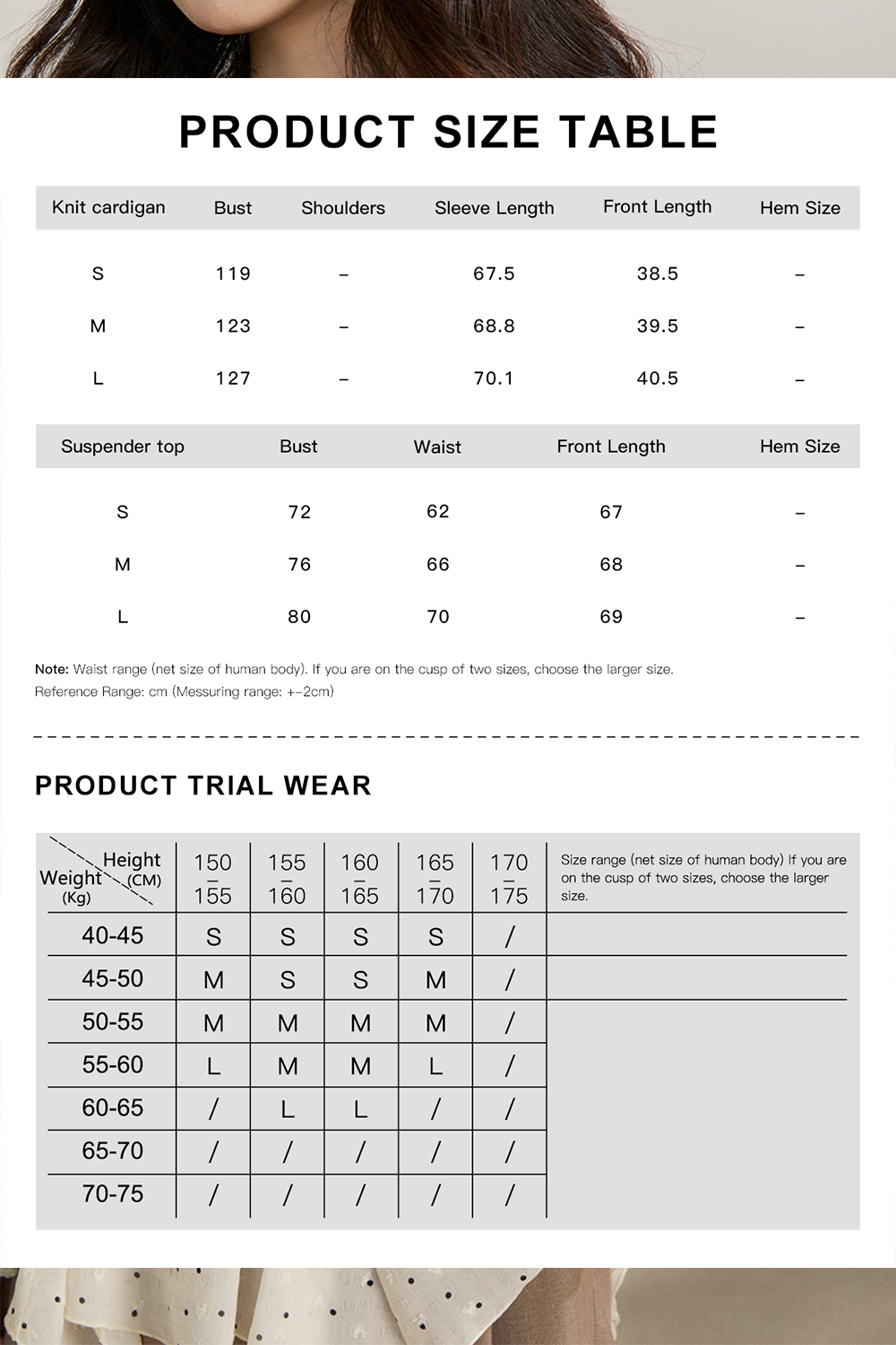 เสื้อถักและเสื้อสายเดี่ยวจำหน่ายแยกชิ้น