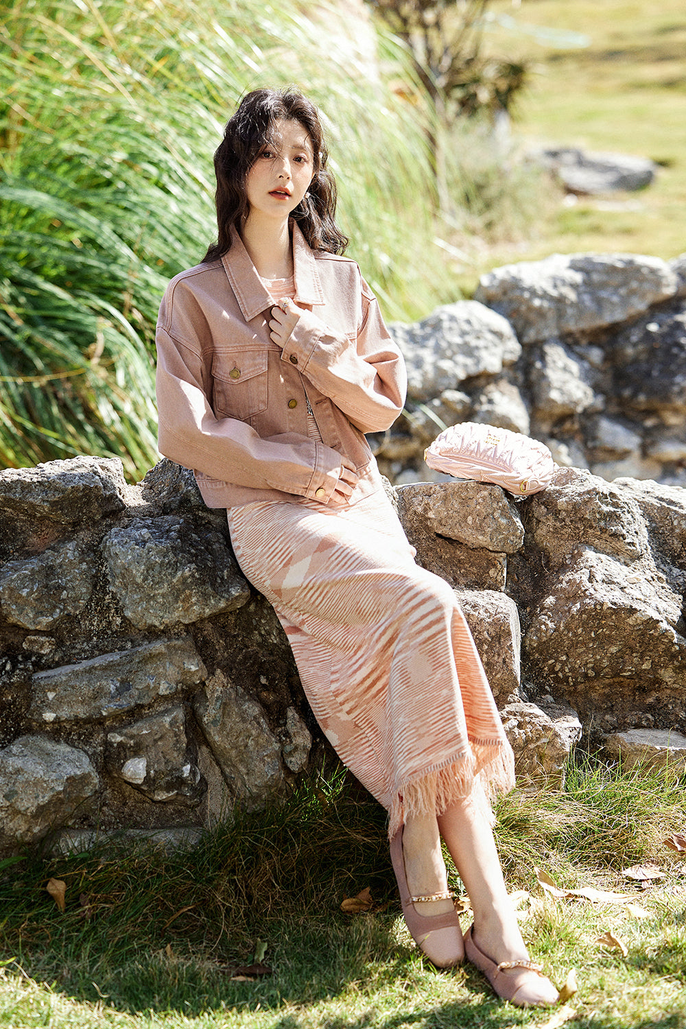 Set Gaun dan Mantel Tali Spaghetti Dijual Terpisah