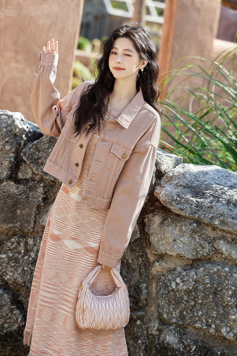 Set Gaun dan Mantel Tali Spaghetti Dijual Terpisah