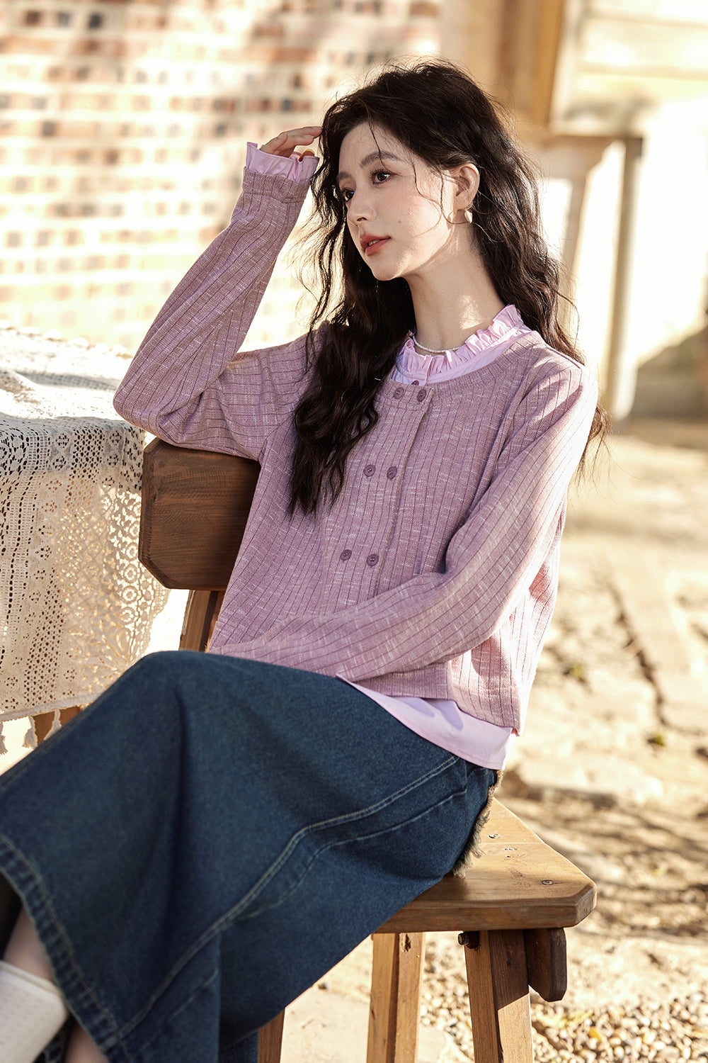 여성용 니트 셔츠