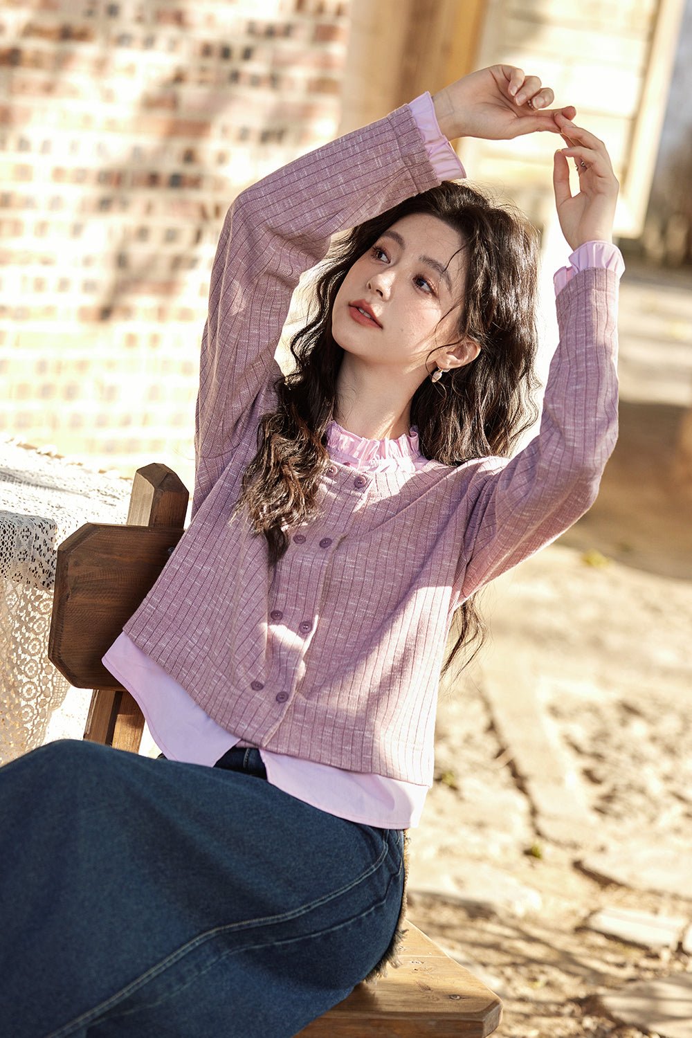 여성용 니트 셔츠