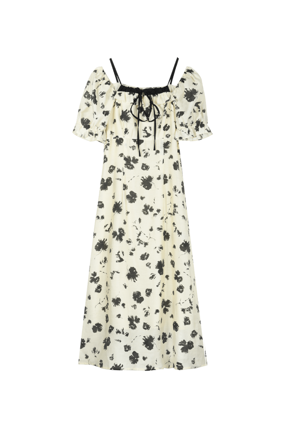 Black Floral Maxi Dress for Women - Mishow