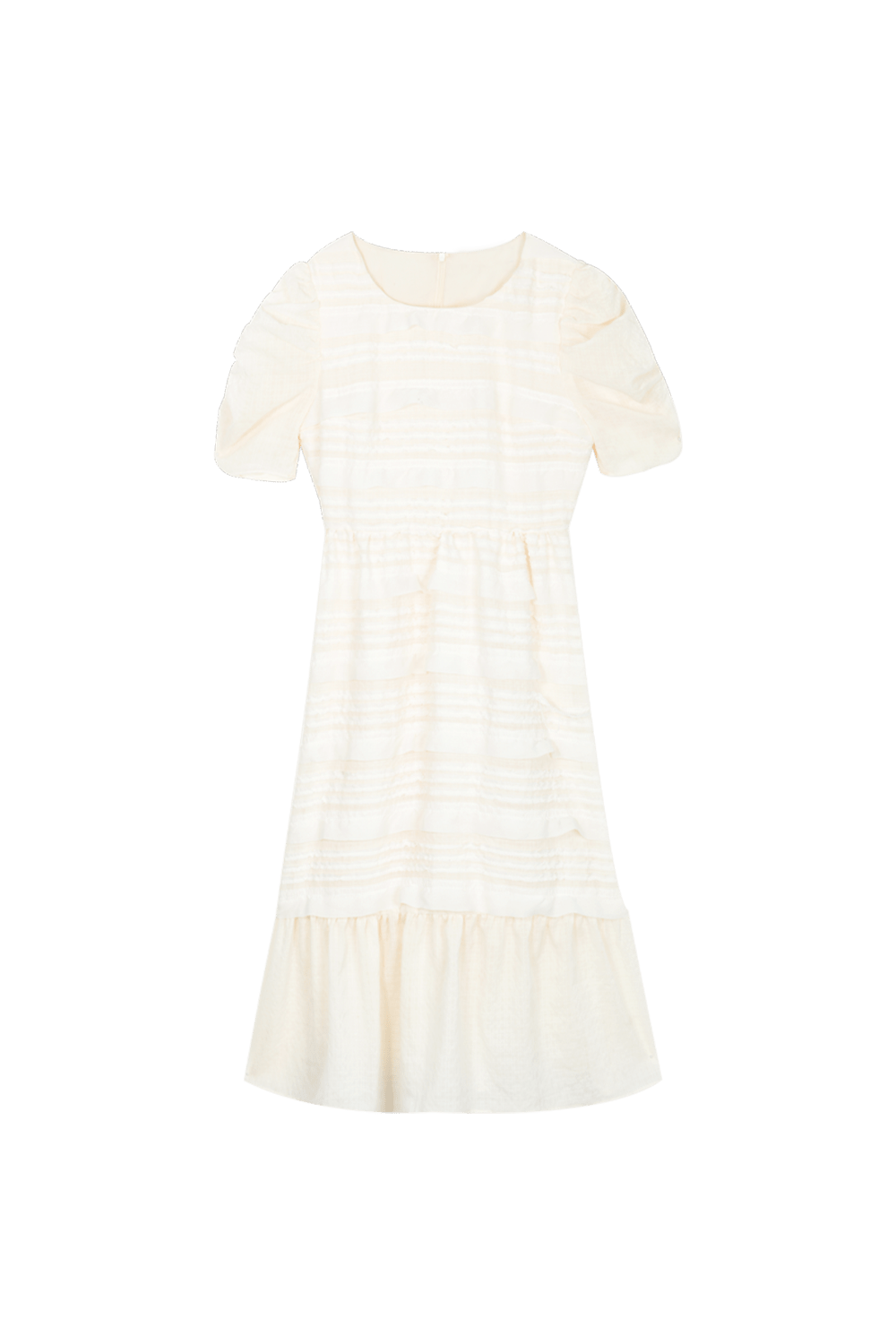 Gaun Maxi Lengan Puff Padat untuk Wanita