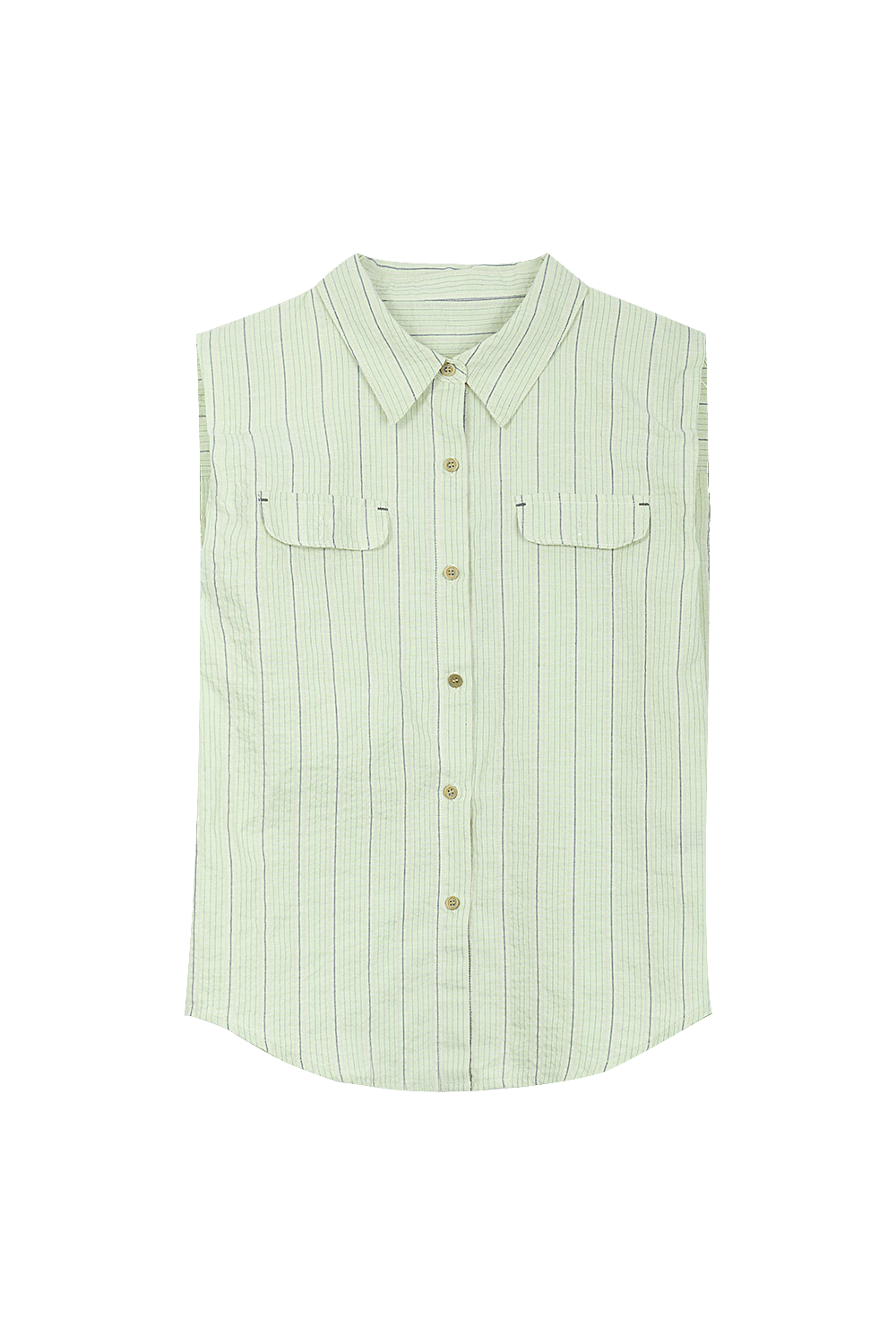 Blus bergaris tanpa lengan untuk wanita