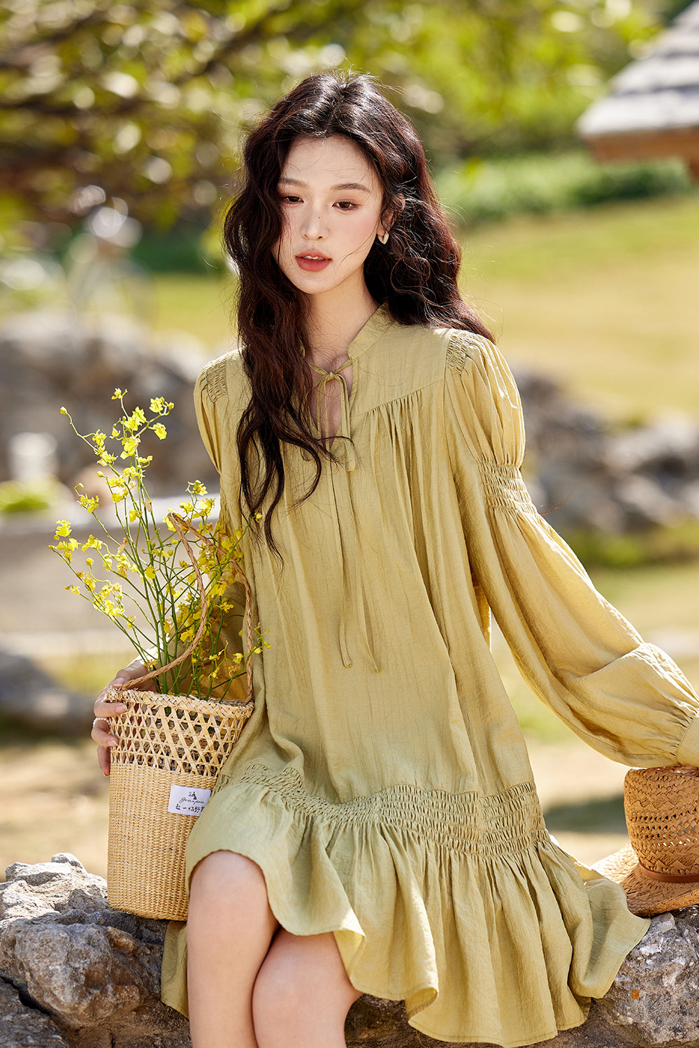 Váy midi chữ A cho nữ