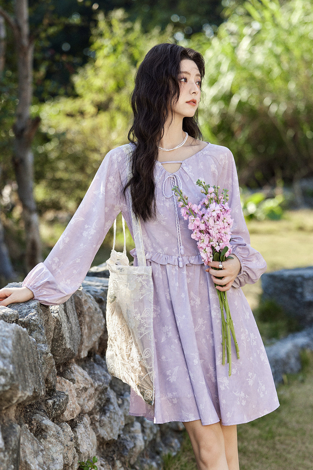 여성용 A라인 미디 드레스