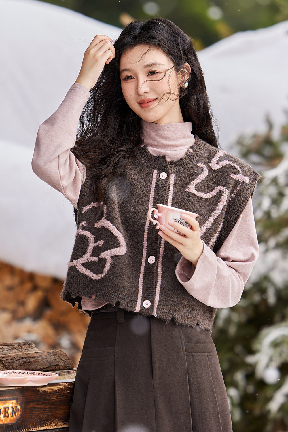 Knit Vest and Knit Shirt Set Separately Sold