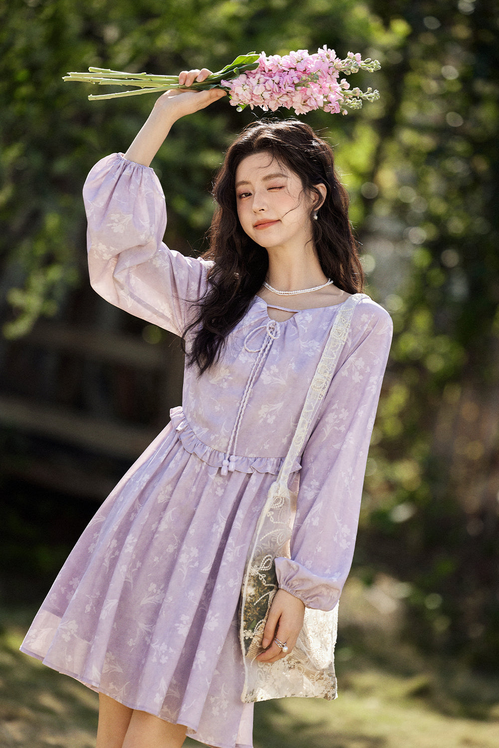 여성용 A라인 미디 드레스