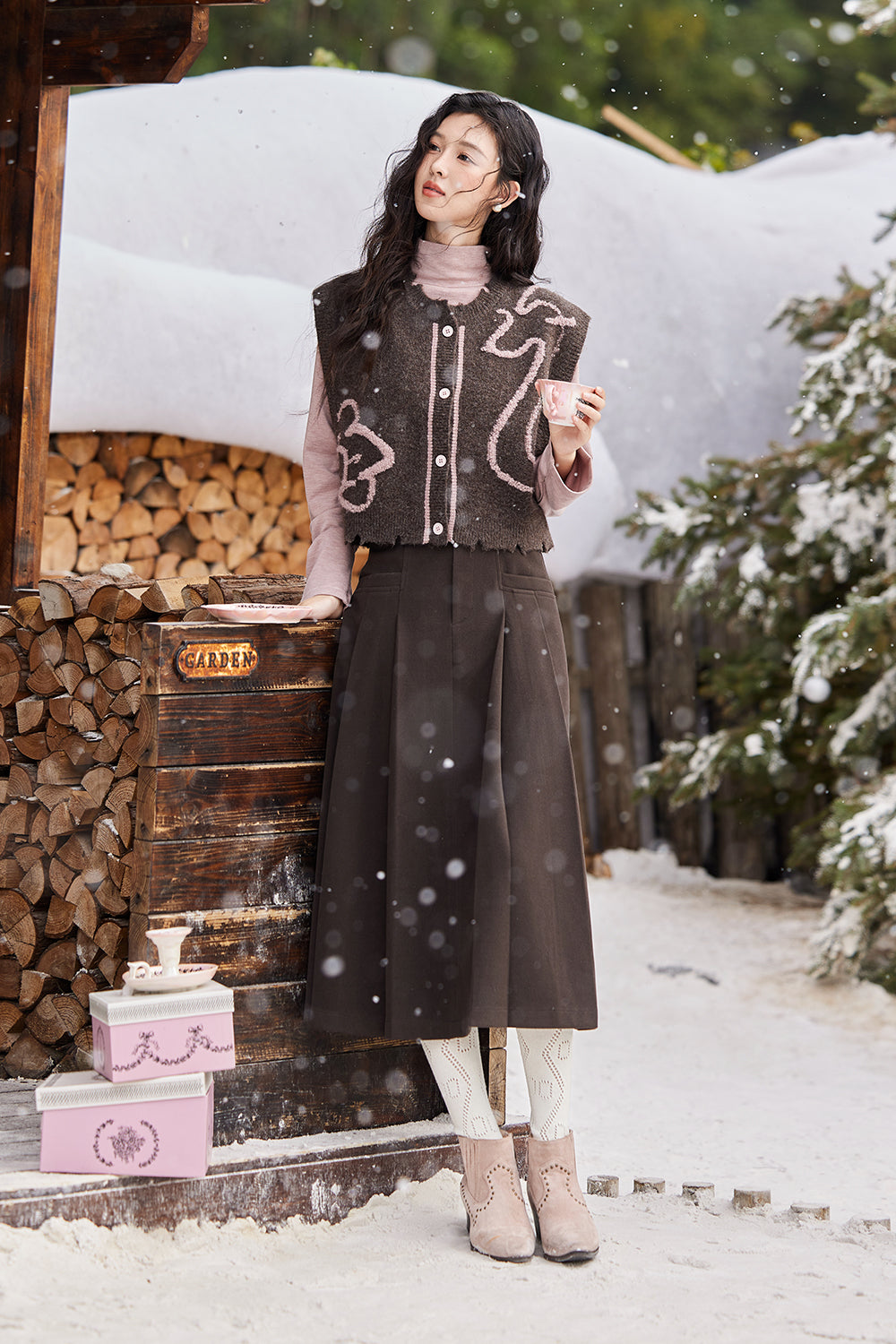 Knit Vest and Knit Shirt Set Separately Sold