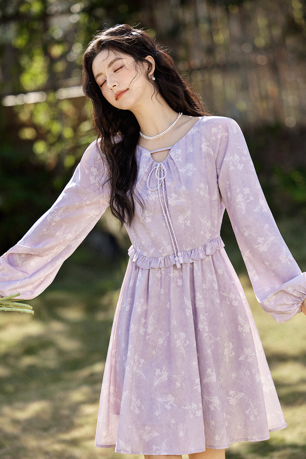 여성용 A라인 미디 드레스