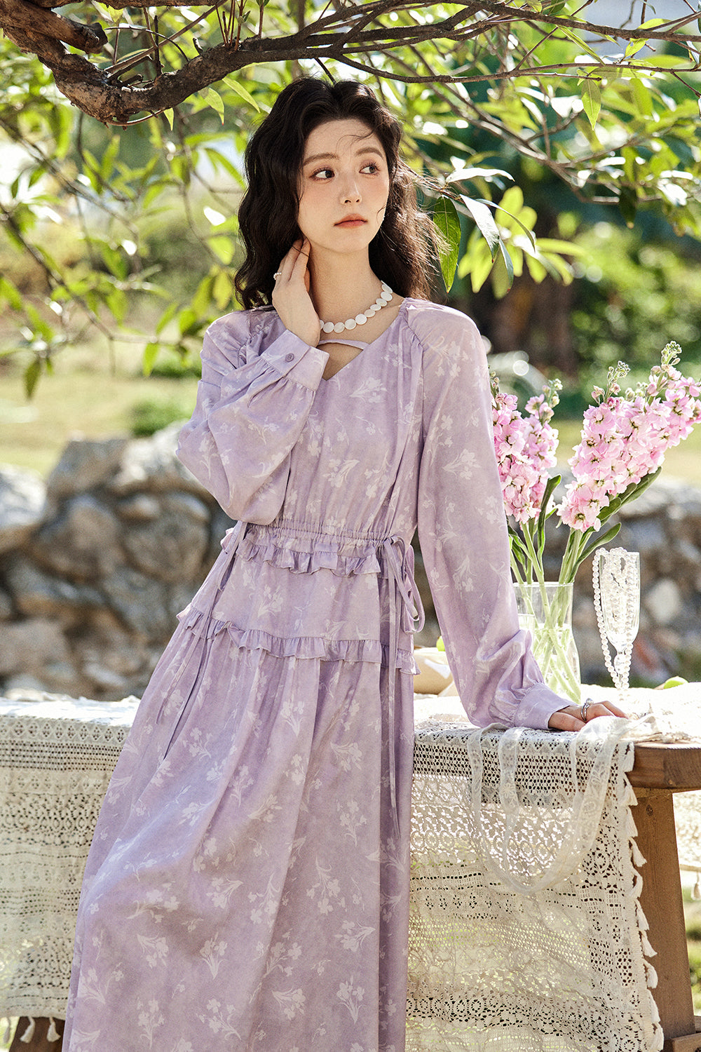 ชุดเดรสยาวทรงเอไลน์สำหรับผู้หญิง