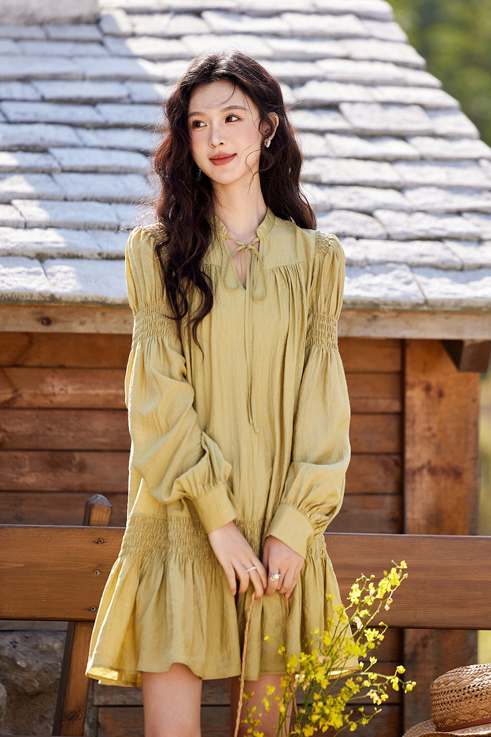 Váy midi chữ A cho nữ