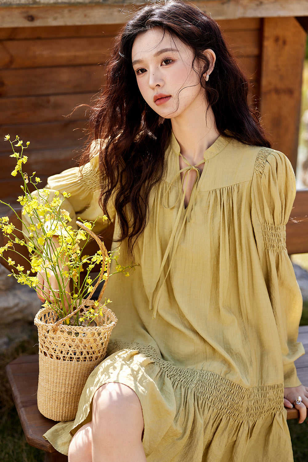 Váy midi chữ A cho nữ
