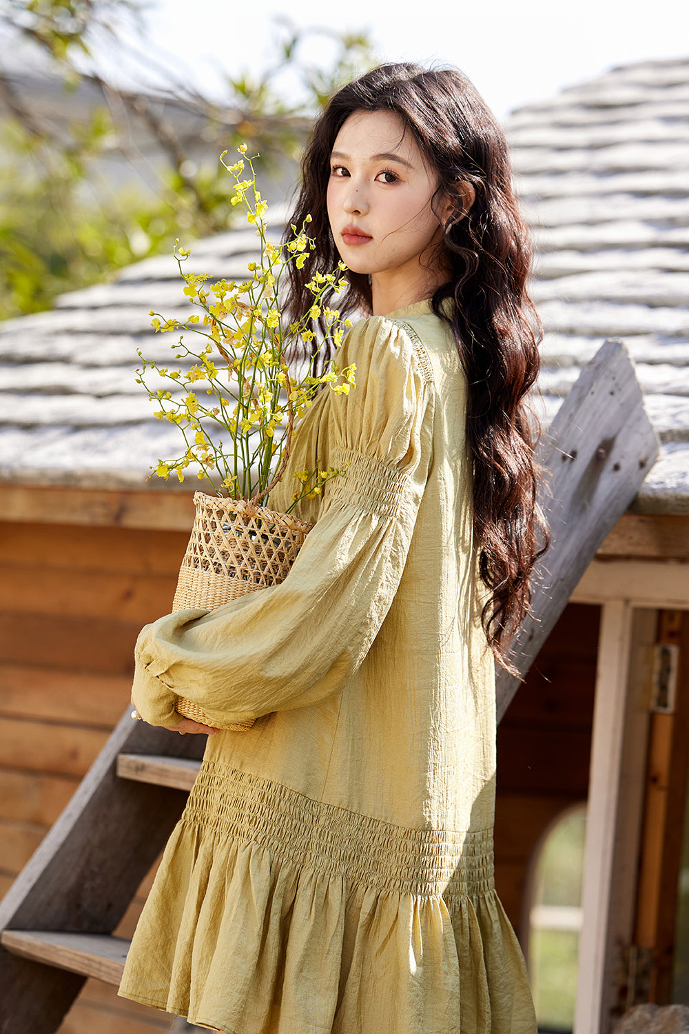 Váy midi chữ A cho nữ