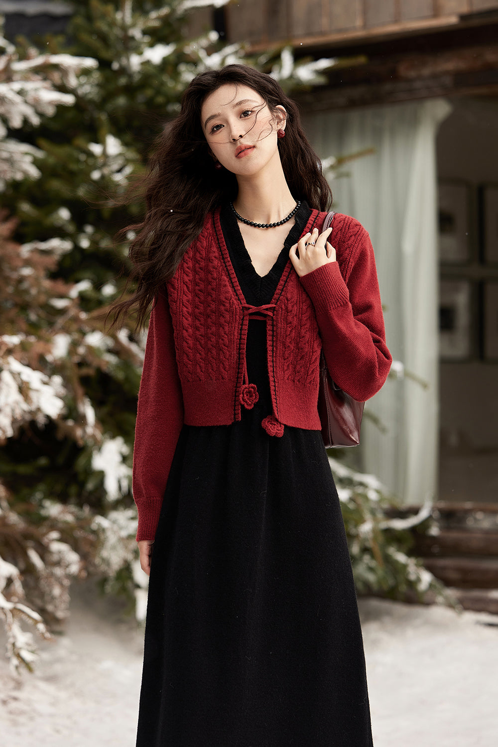 Set Gaun dan Mantel Tali Spaghetti Dijual Terpisah