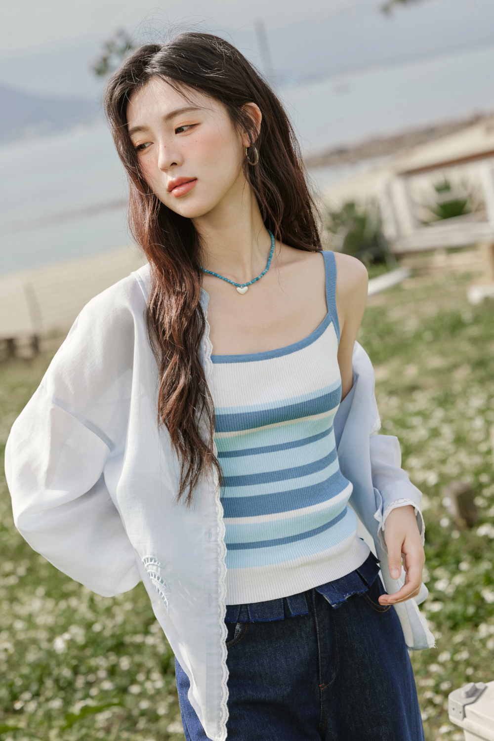 여성용 스파게티 스트랩 탑