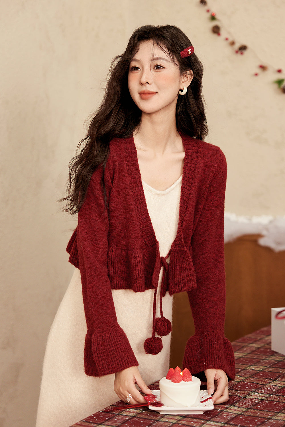 Set Gaun dan Mantel Tali Spaghetti Dijual Terpisah