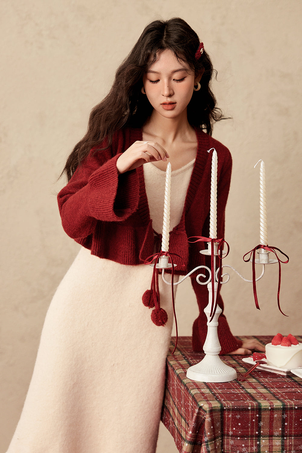 Set Gaun dan Mantel Tali Spaghetti Dijual Terpisah