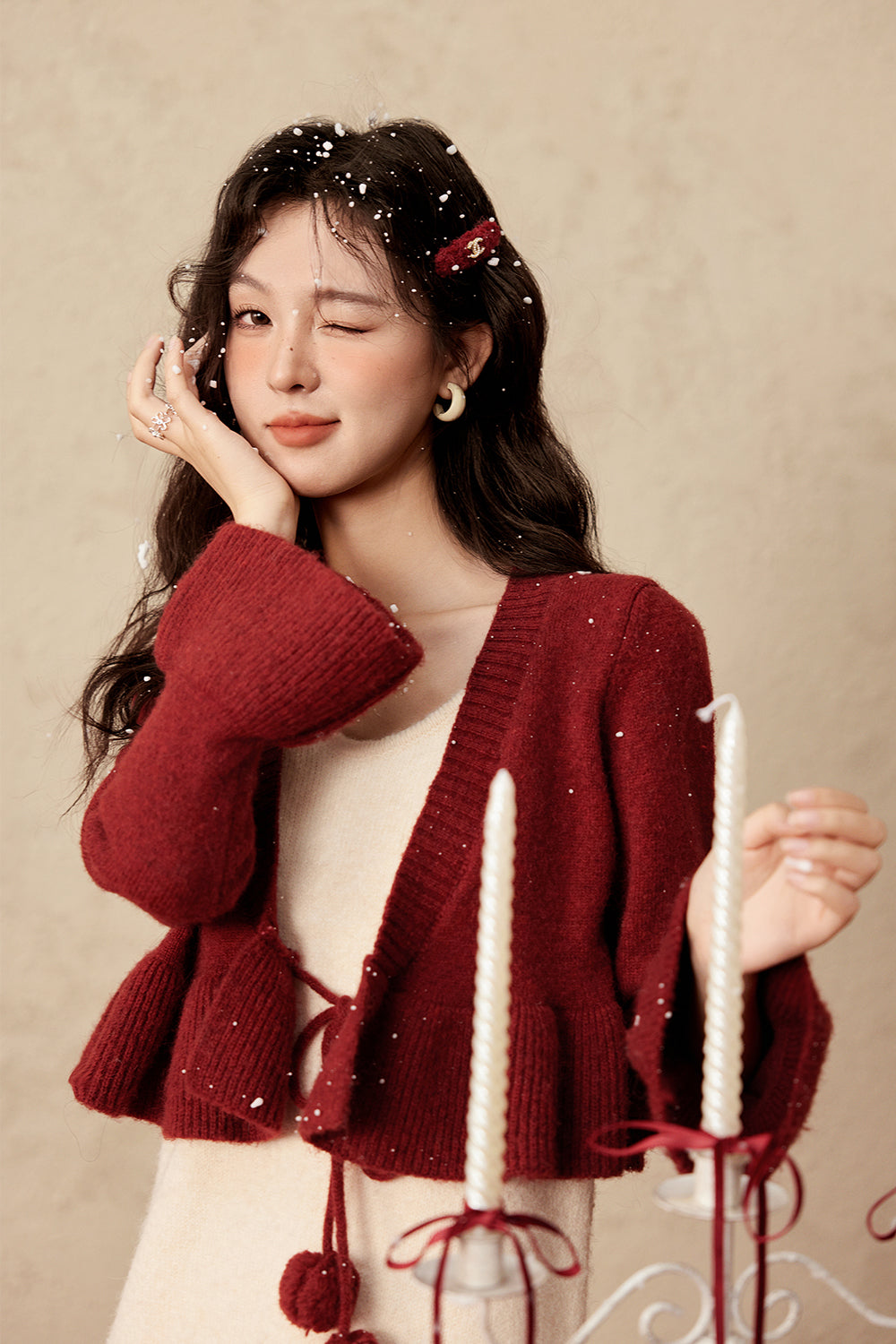 Set Gaun dan Mantel Tali Spaghetti Dijual Terpisah