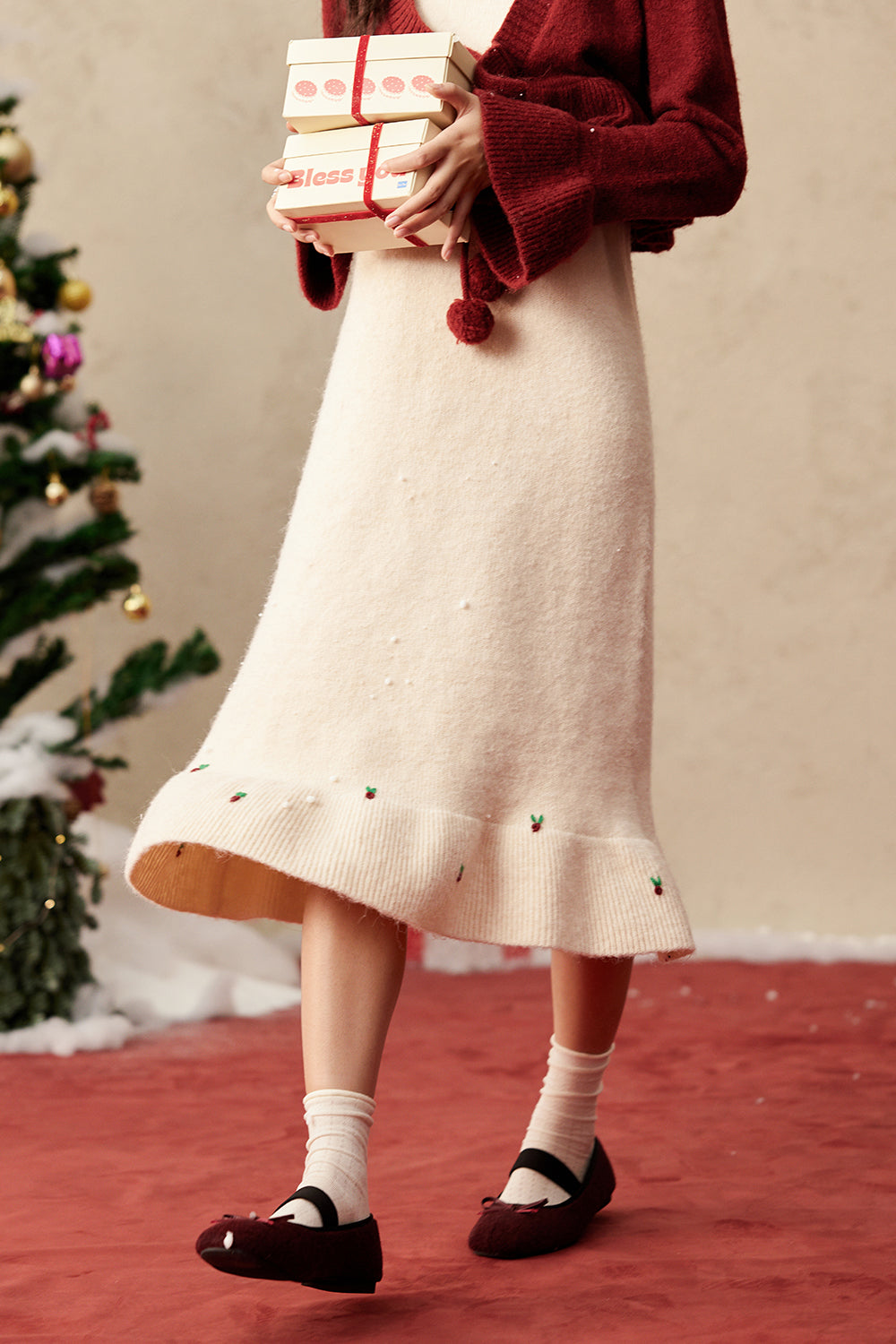 Set Gaun dan Mantel Tali Spaghetti Dijual Terpisah