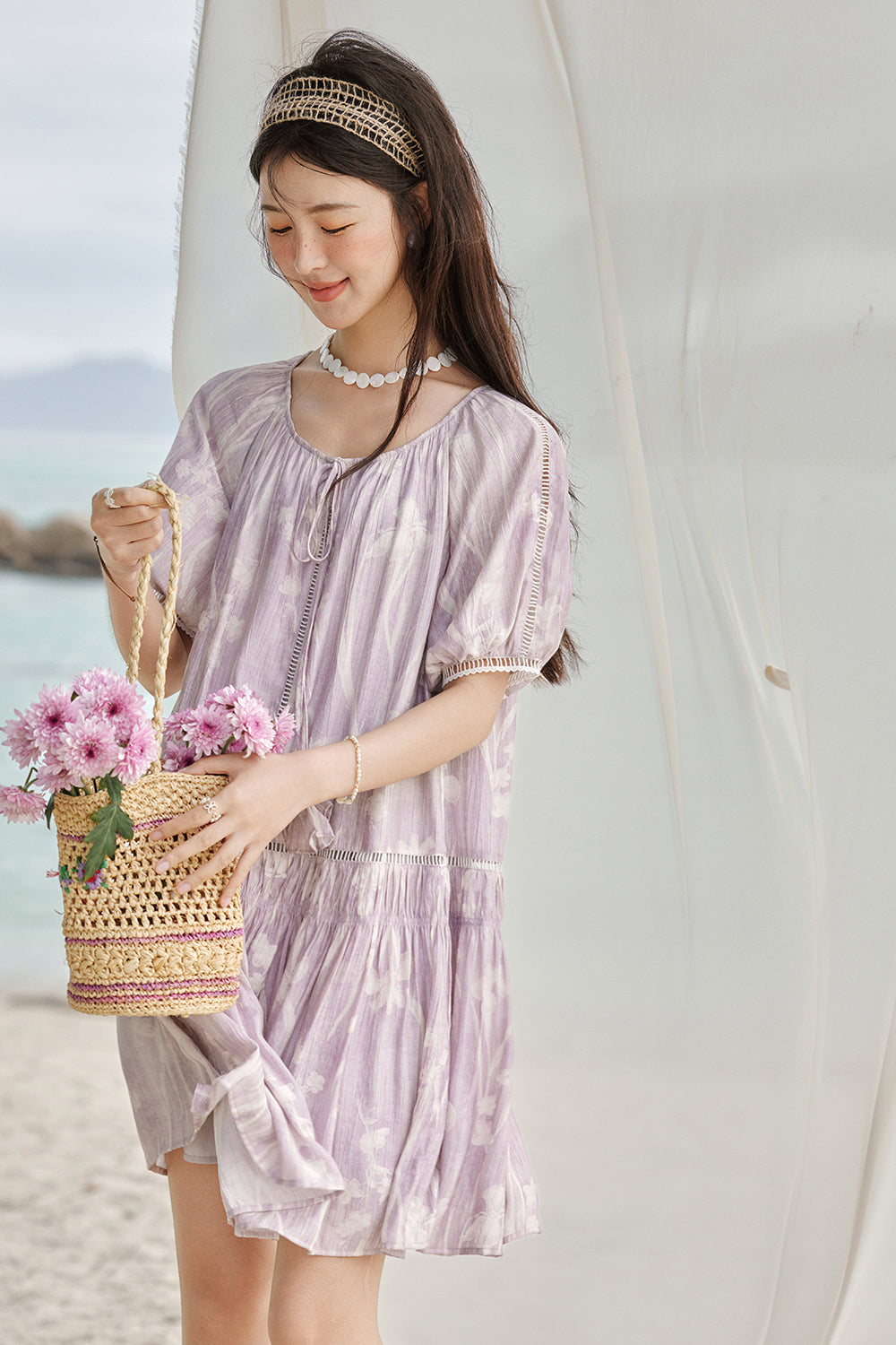 여성용 A라인 미니드레스