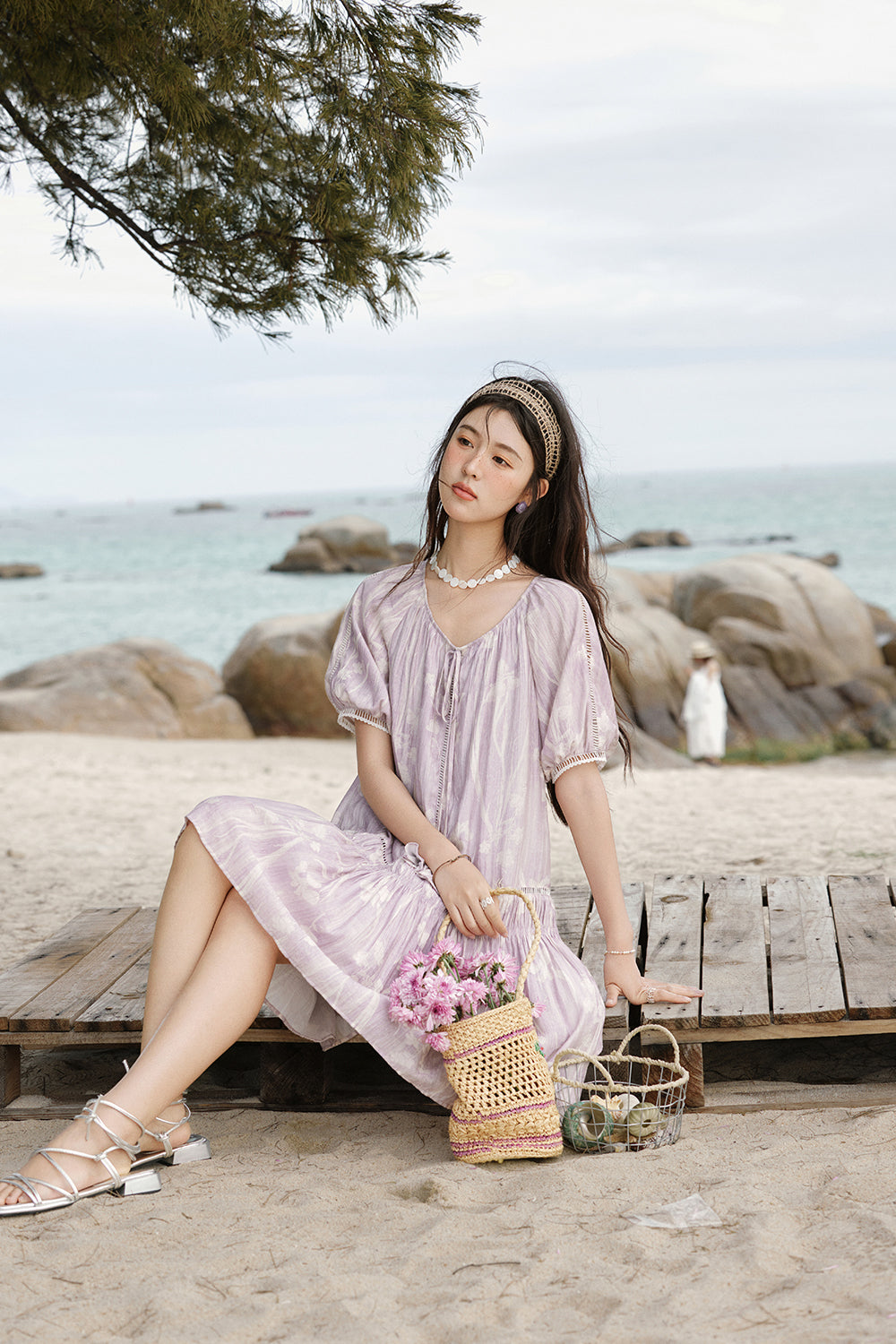 여성용 A라인 미니드레스