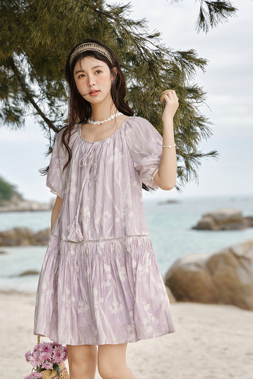 여성용 A라인 미니드레스