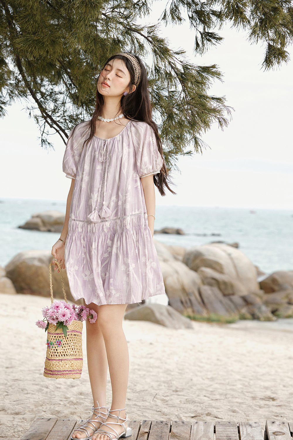 여성용 A라인 미니드레스