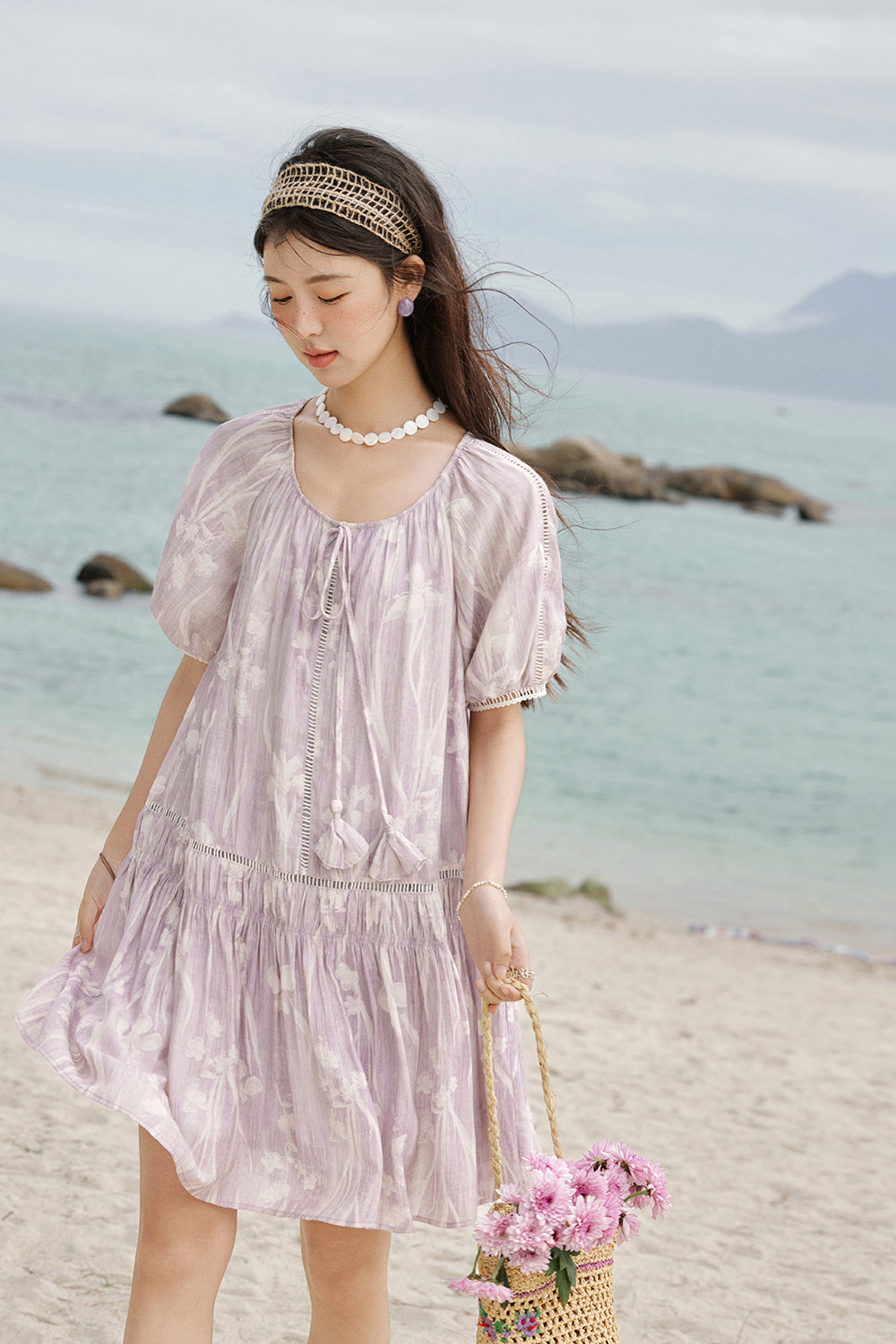 여성용 A라인 미니드레스
