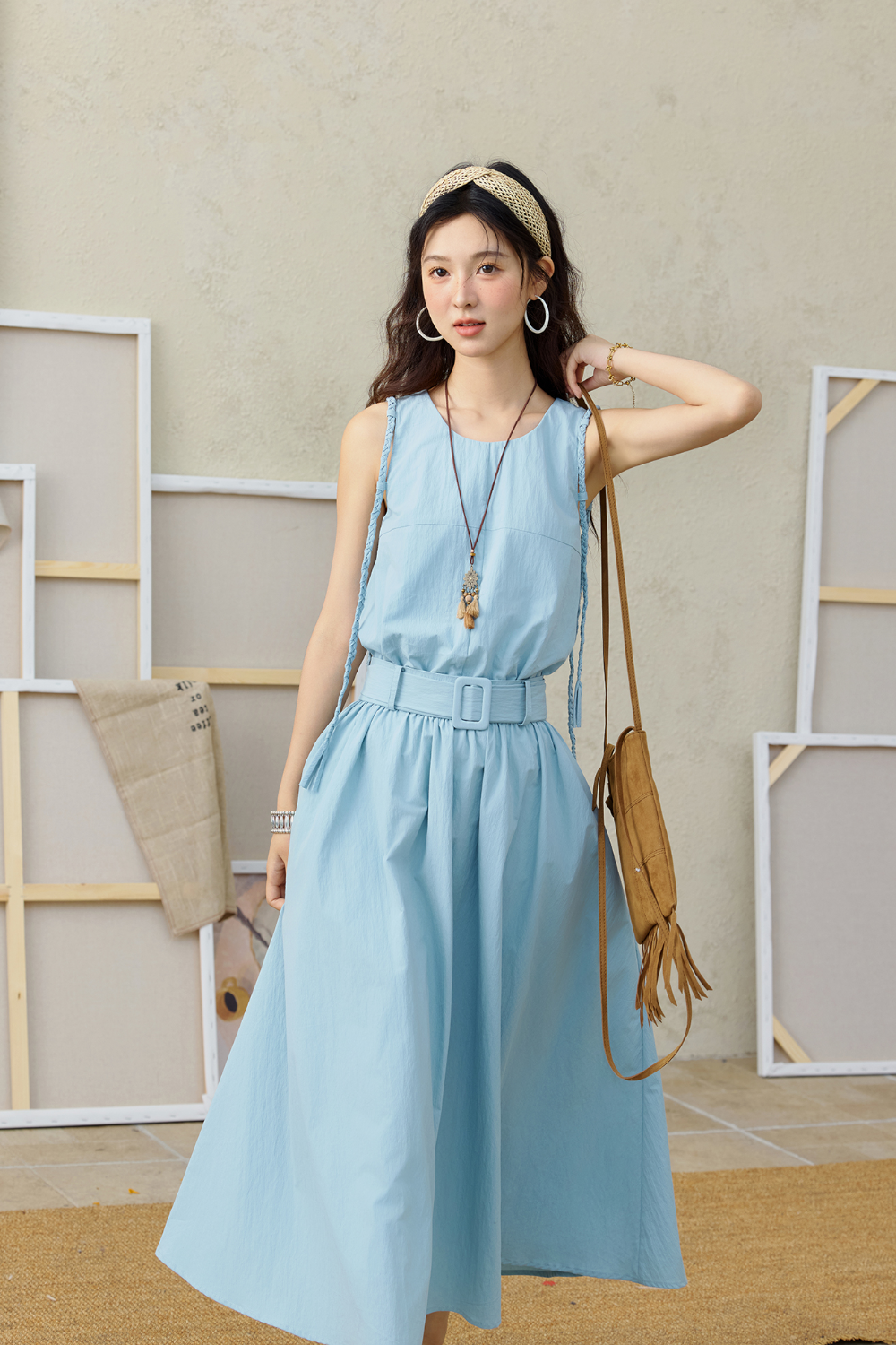 Gaun Maxi A-line untuk Wanita