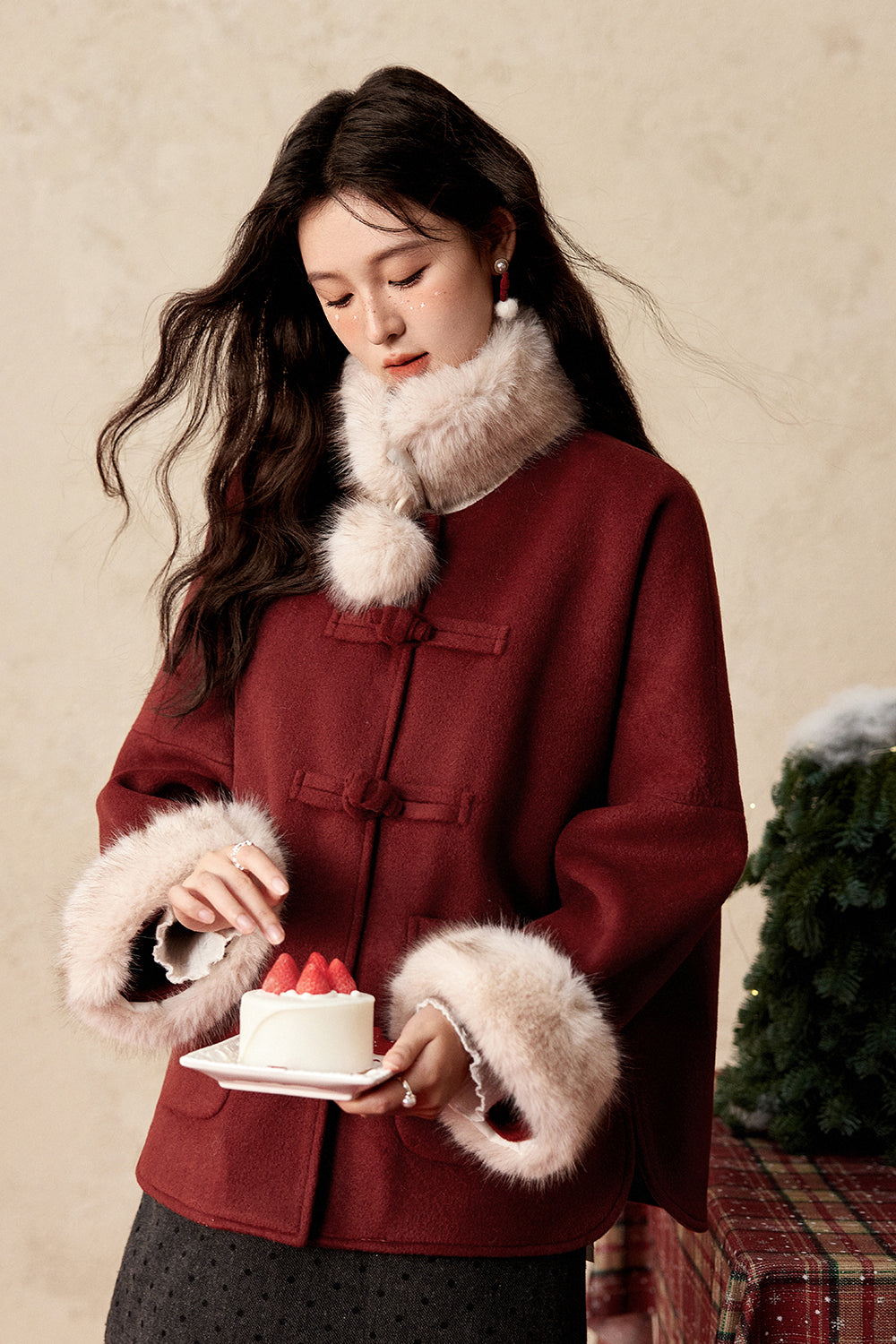 เสื้อโค้ทผ้าขนสัตว์สำหรับผู้หญิง