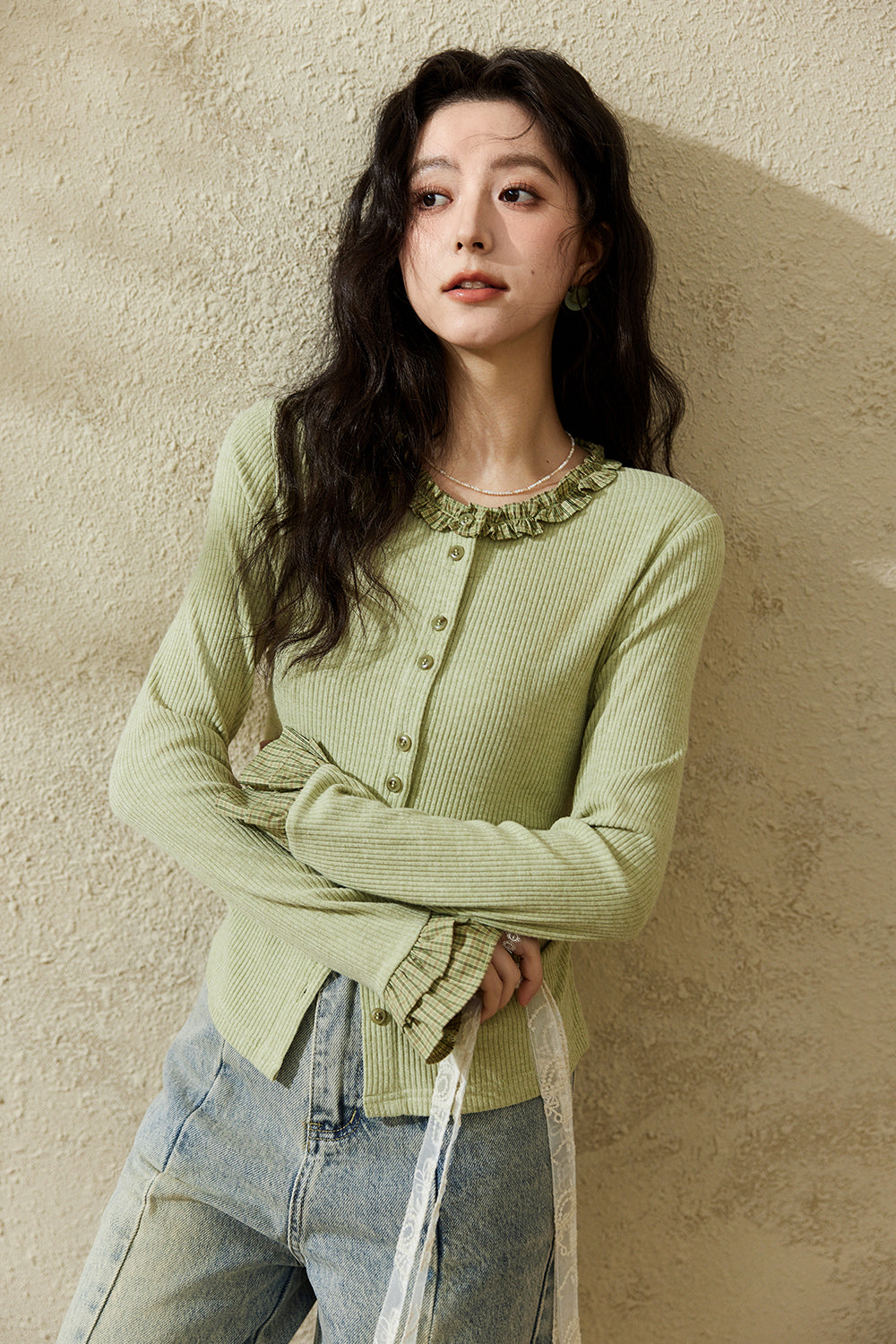 여성용 니트 셔츠