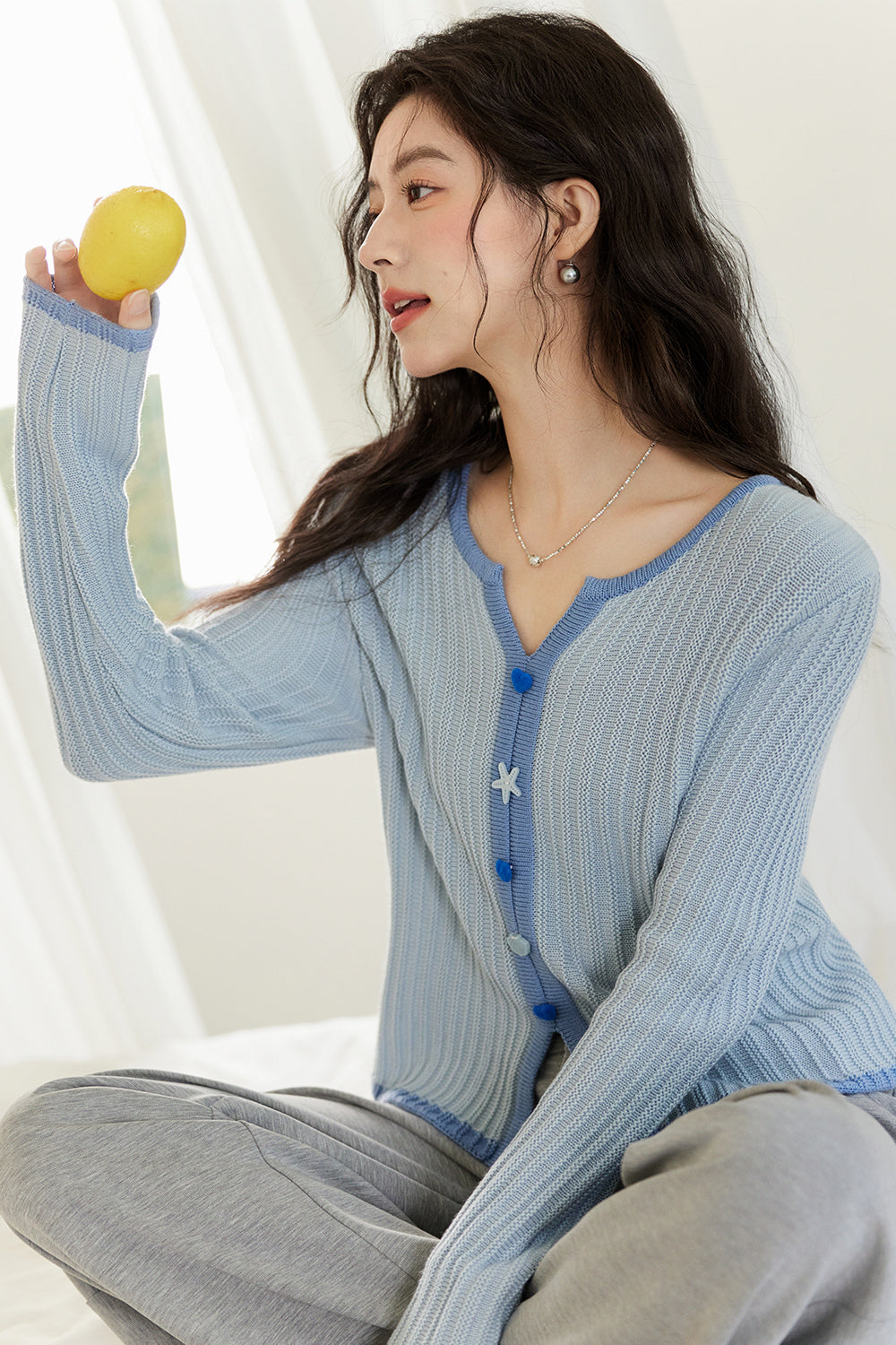 여성용 니트 셔츠