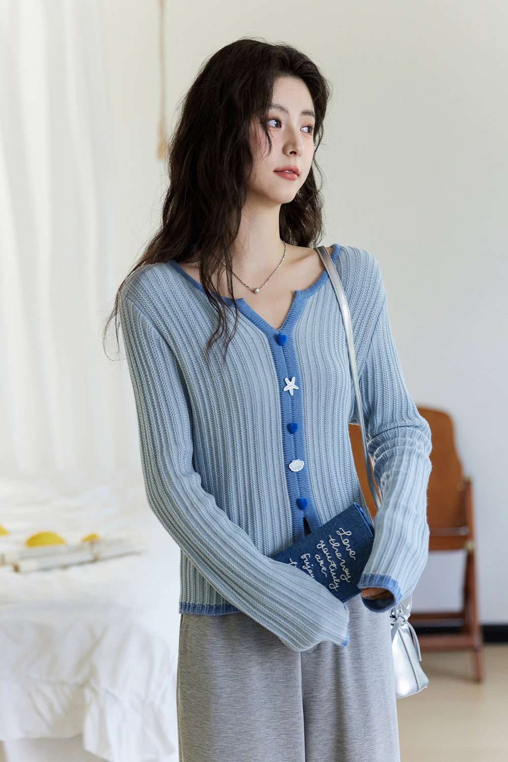 여성용 니트 셔츠