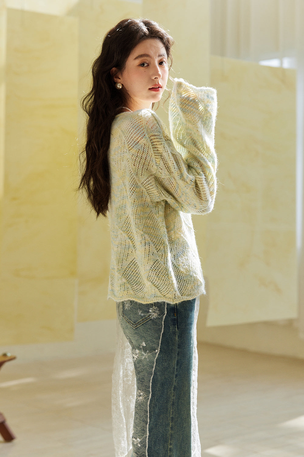 여성용 니트 셔츠