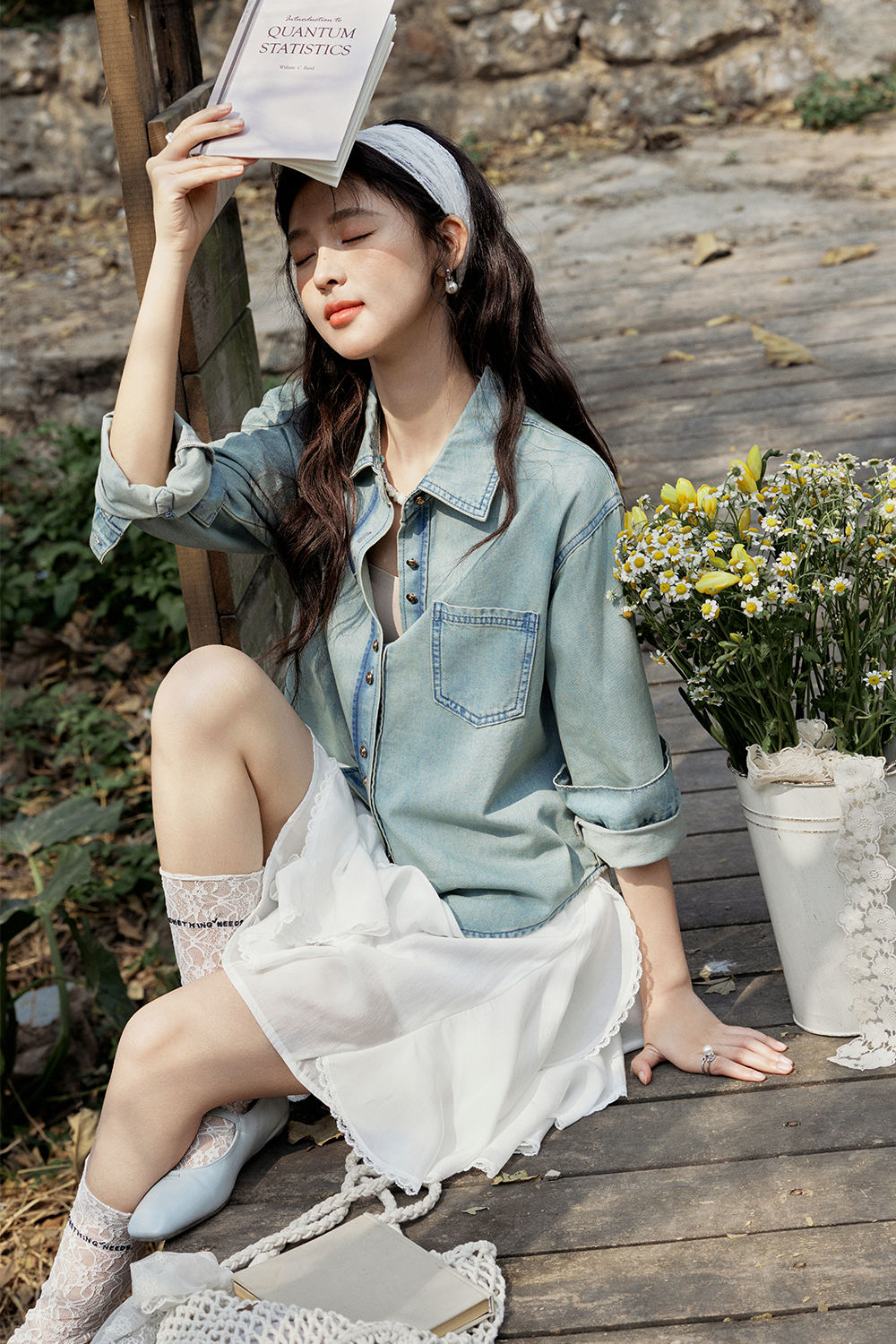 여성용 데님 셔츠