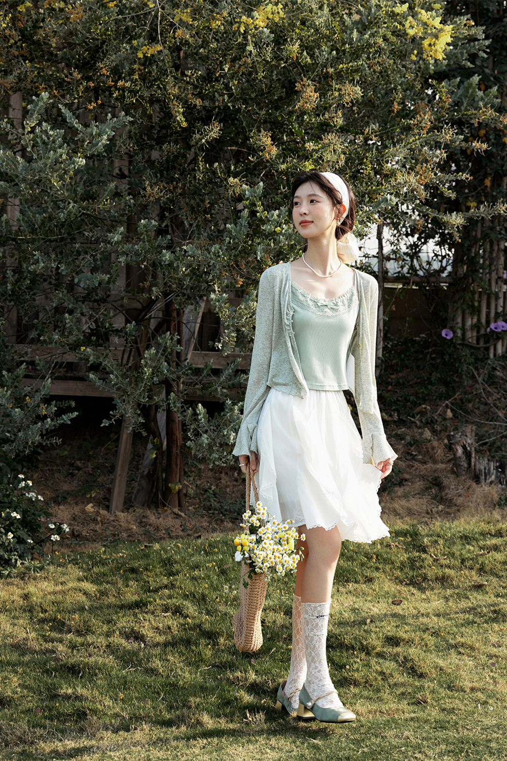Bộ đồ len cardigan cho nữ