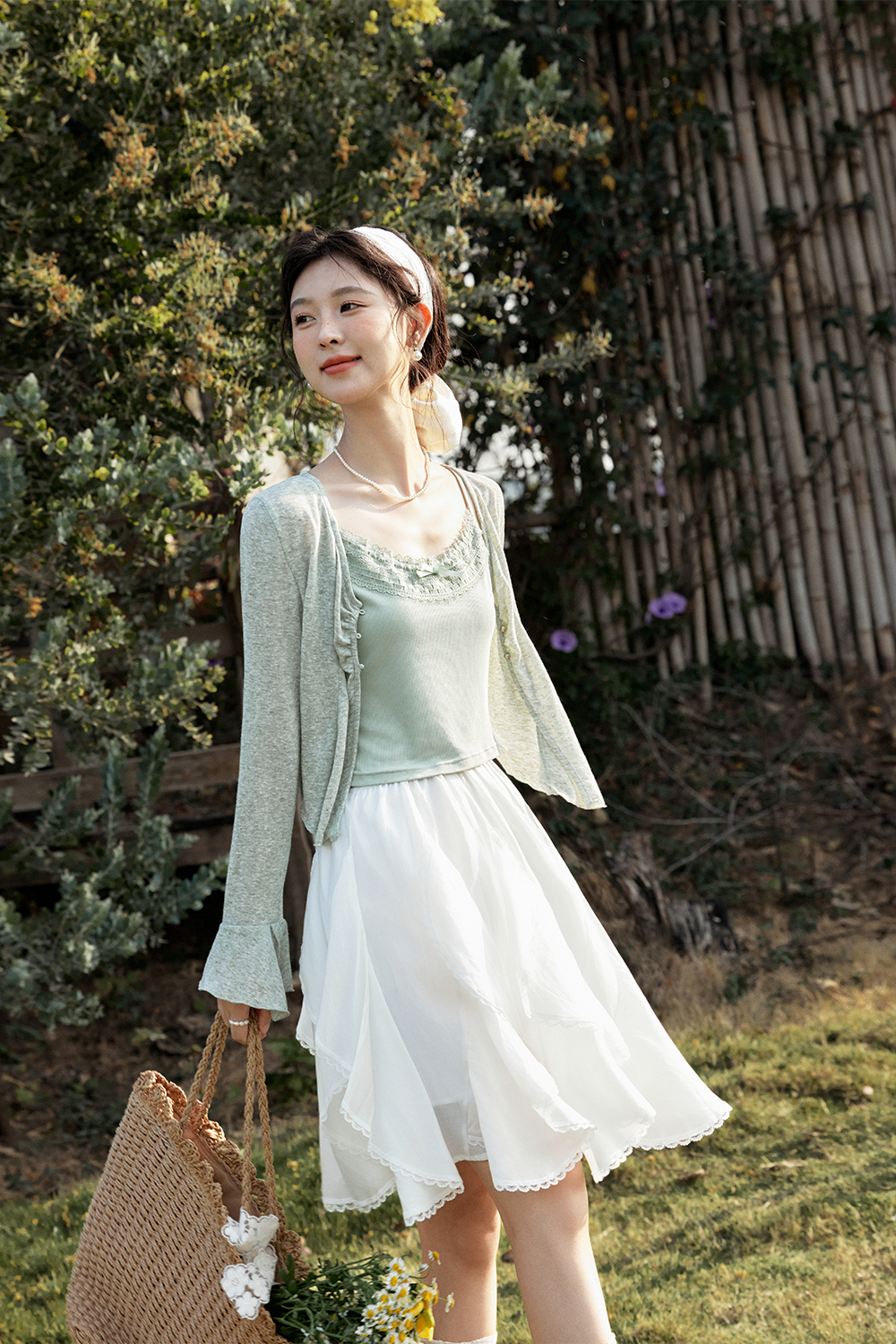 Bộ đồ len cardigan cho nữ
