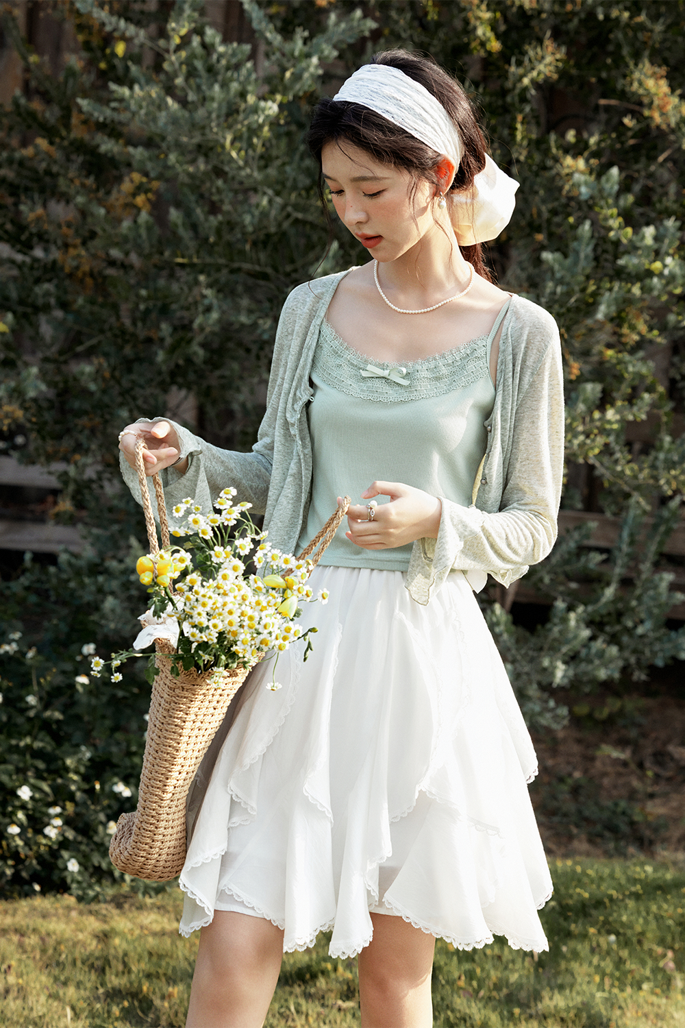 Bộ đồ len cardigan cho nữ