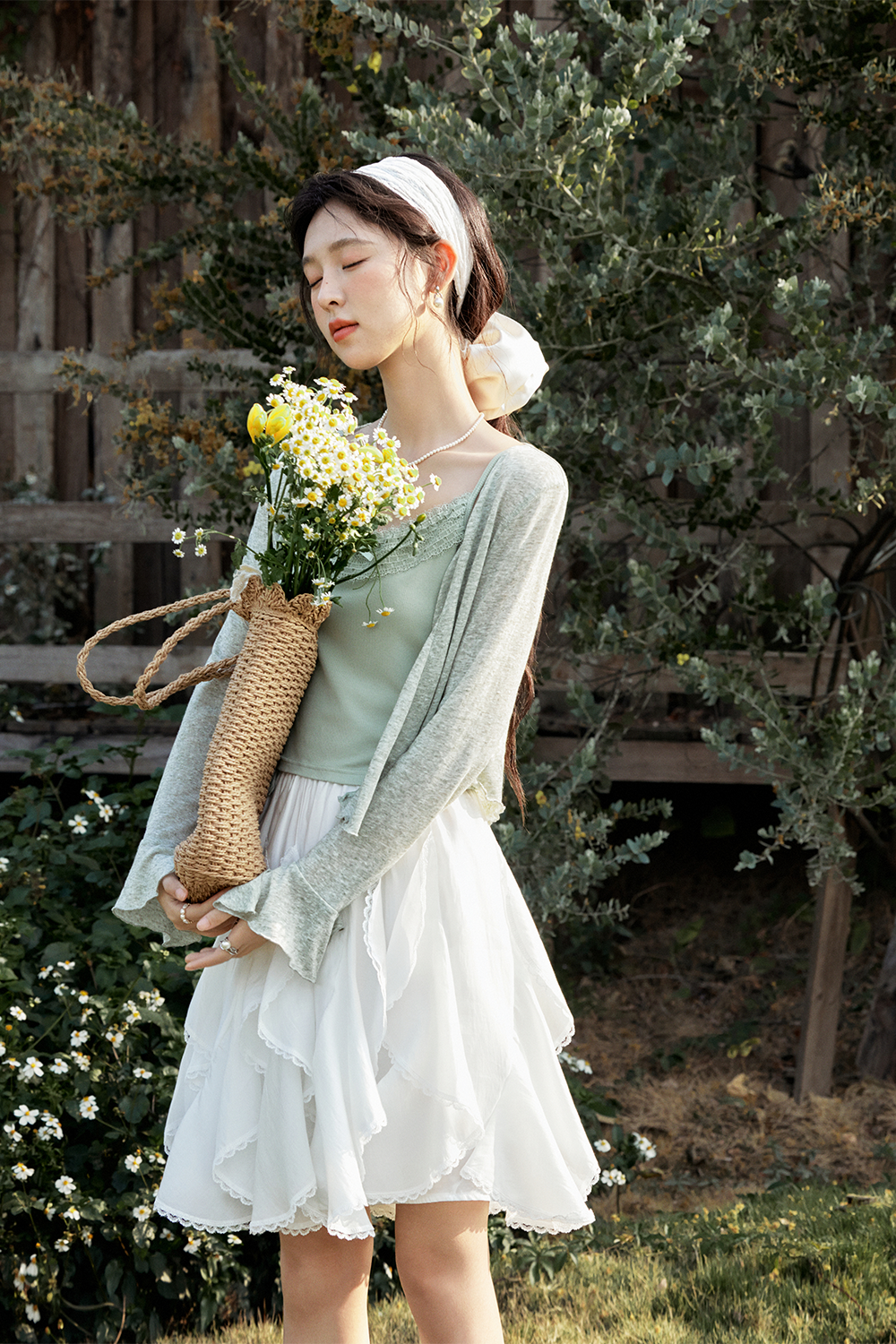 Bộ đồ len cardigan cho nữ