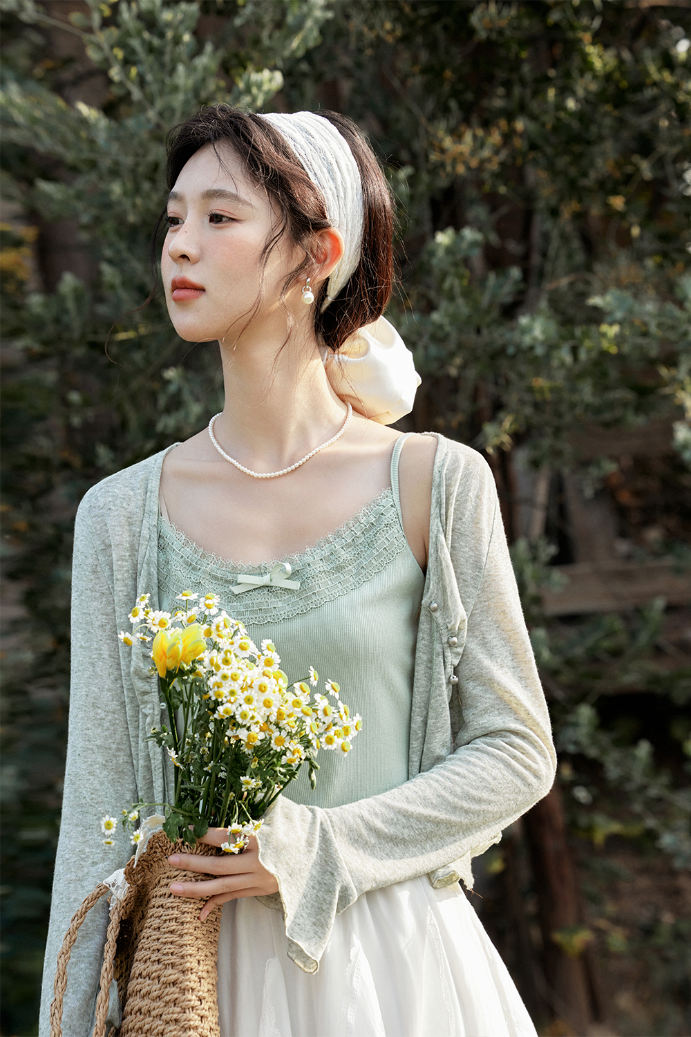 Bộ đồ len cardigan cho nữ