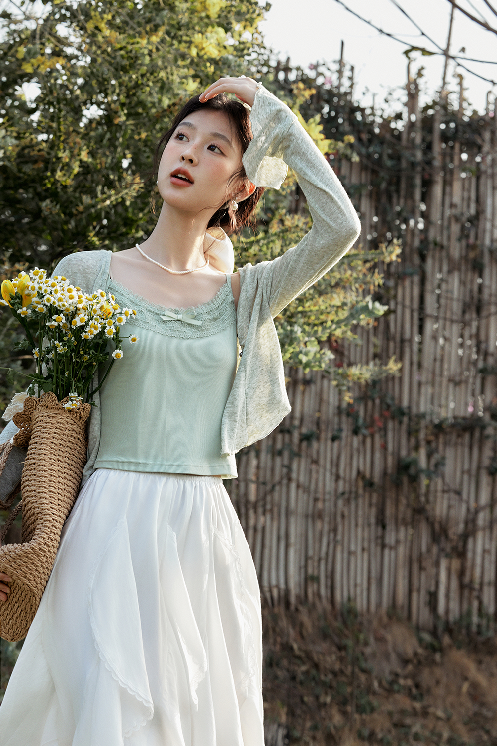 Bộ đồ len cardigan cho nữ