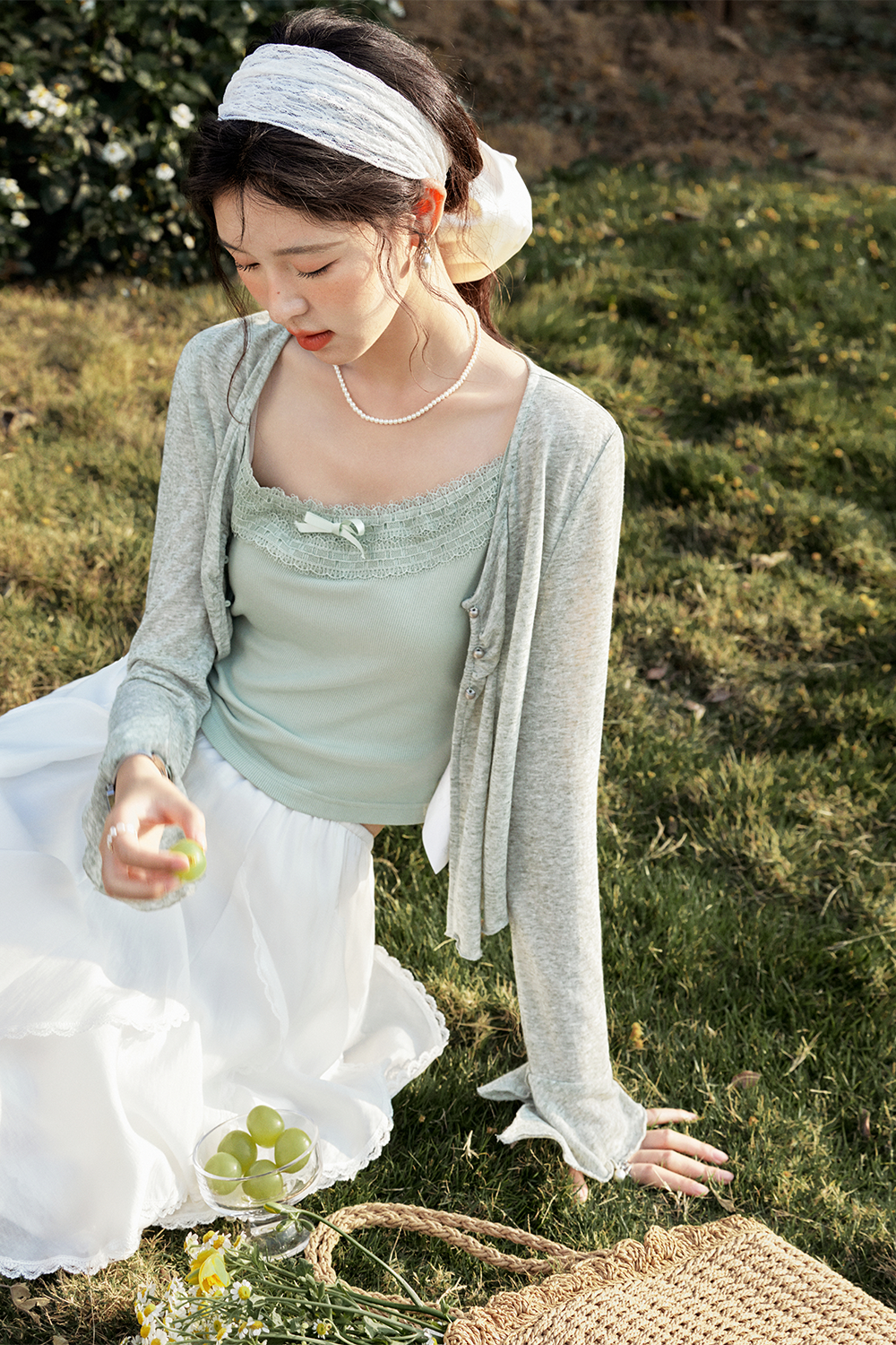 Bộ đồ len cardigan cho nữ