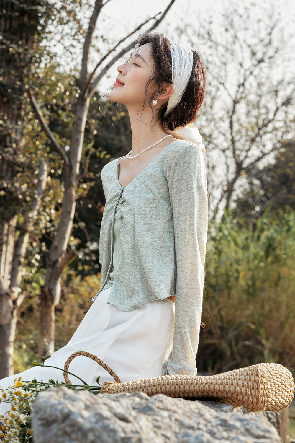 Bộ đồ len cardigan cho nữ