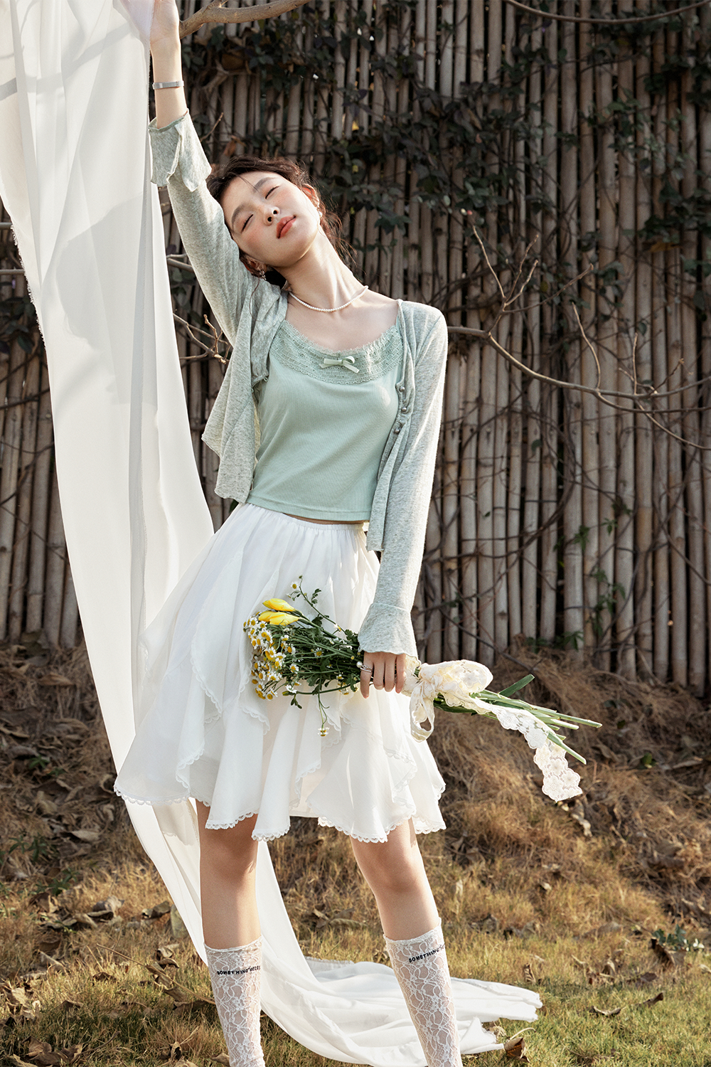 Bộ đồ len cardigan cho nữ
